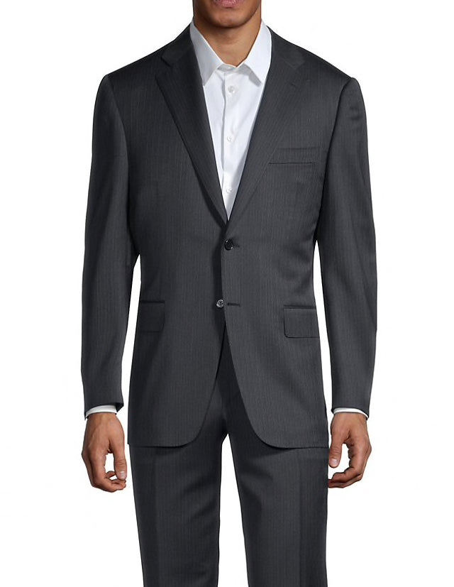 *CANALI EXCLUSIVE* - PREMIUM Collection Super 150's Narrow Stripe Gray Suit - 50R