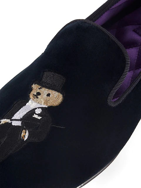 $800 RALPH LAUREN PURPLE LABEL - POLO "ALONZO" BEAR Navy Blue Loafers - 10.5
