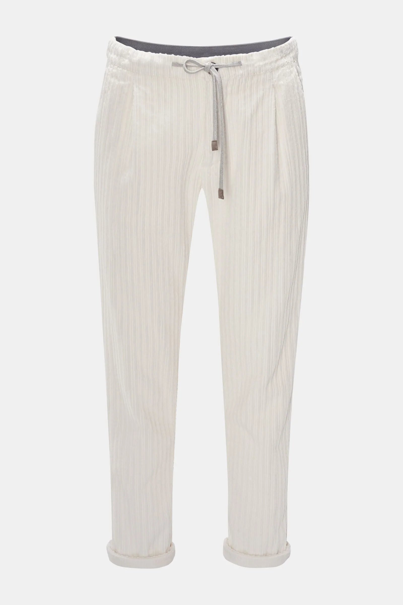 $695 ELEVENTY - JOGGER *SUEDE Draw String* White Cotton Corduroy Pants- 36W