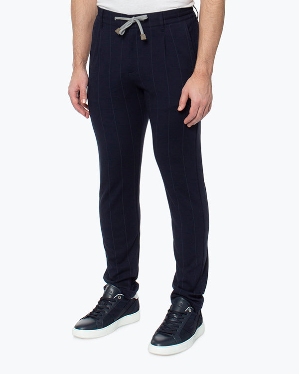 ELEVENTY - JOGGER *Draw String* Blue Chalk Stripe Dress/Casual Pants- 36W