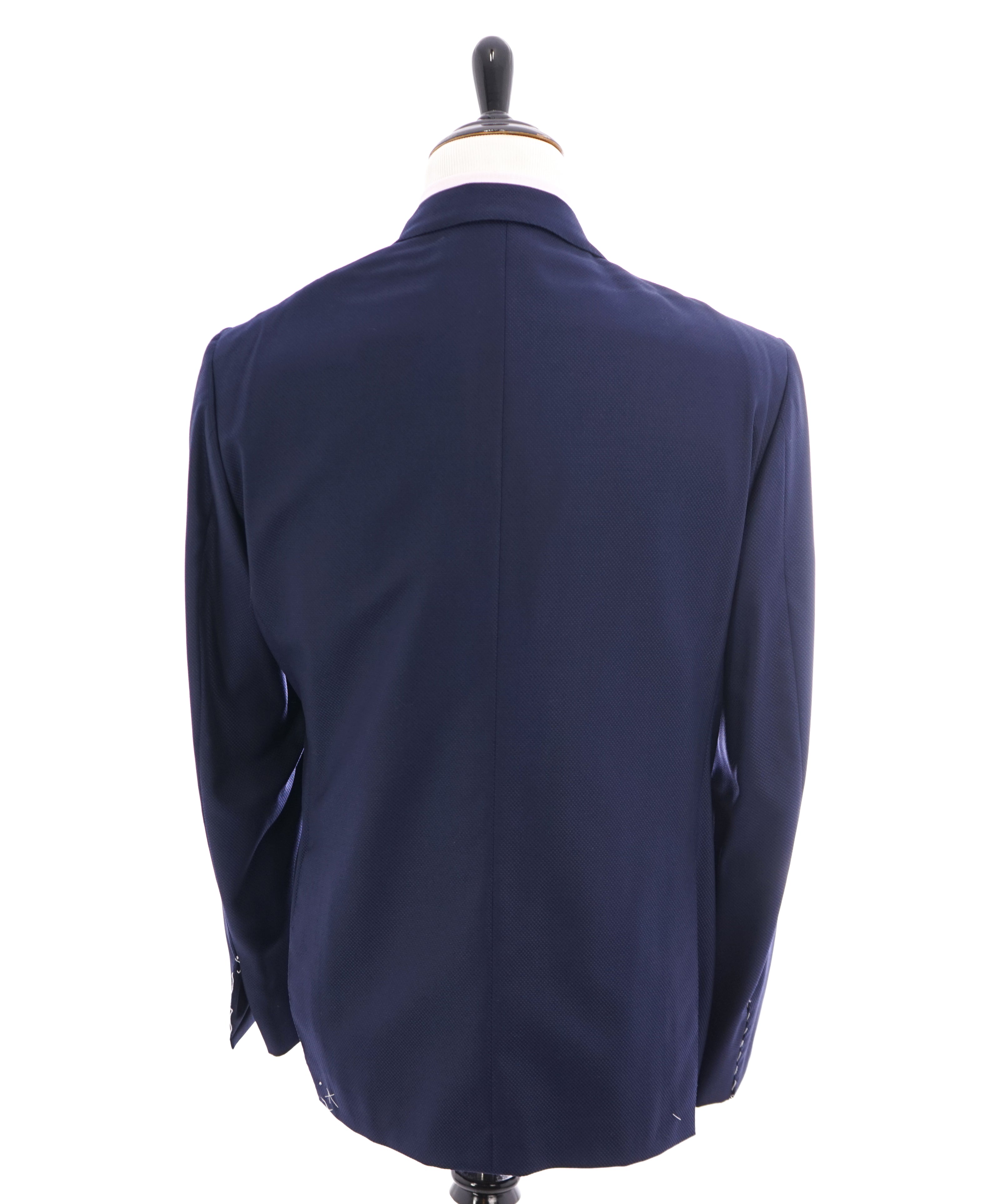 ABLA - Wide Peak Lapel Royal Blue Oxford Weave Blazer "TOM FORD STYLE" - 48R