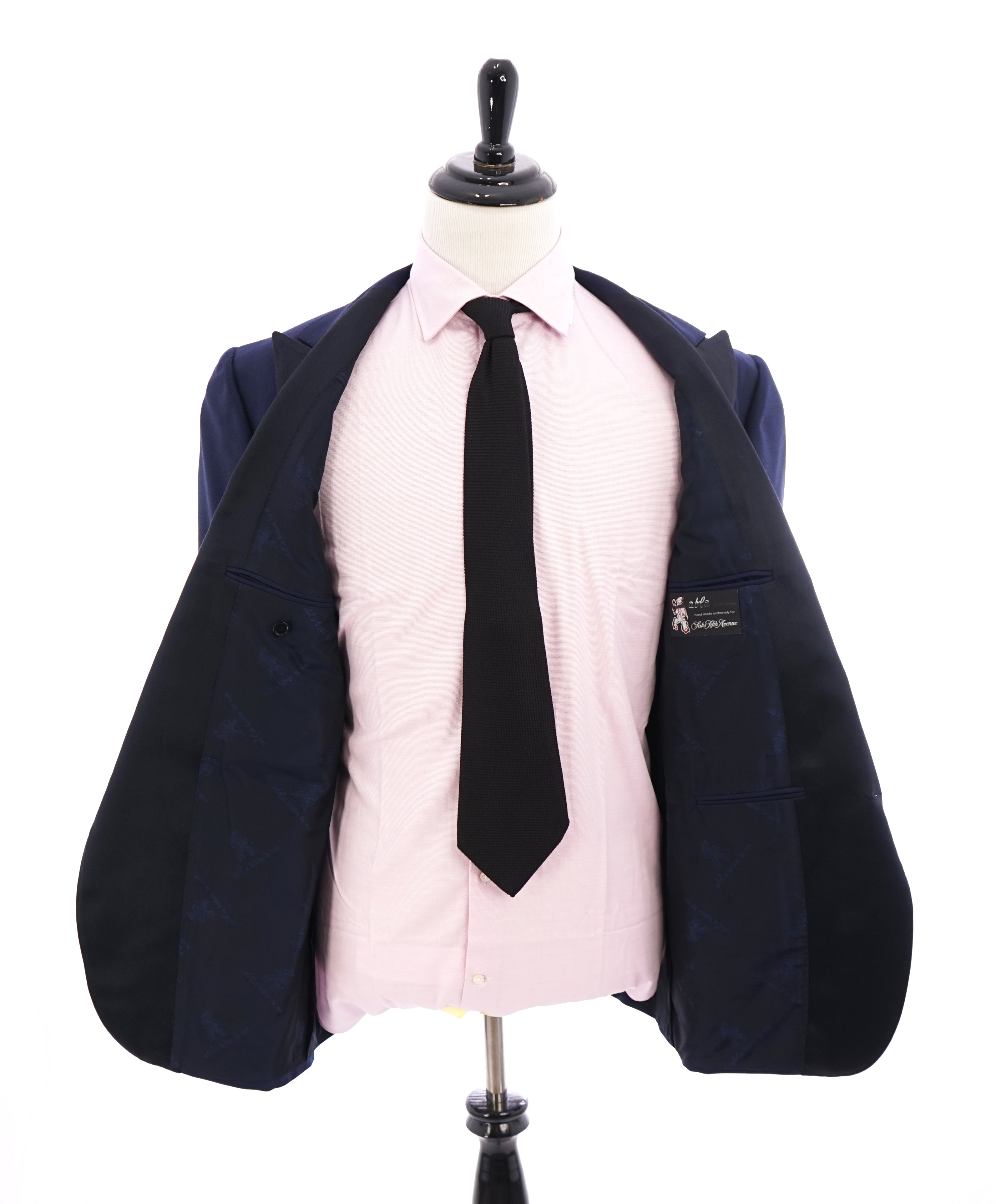 ABLA - Wide Peak Lapel Royal Blue Oxford Weave Blazer "TOM FORD STYLE" - 48R