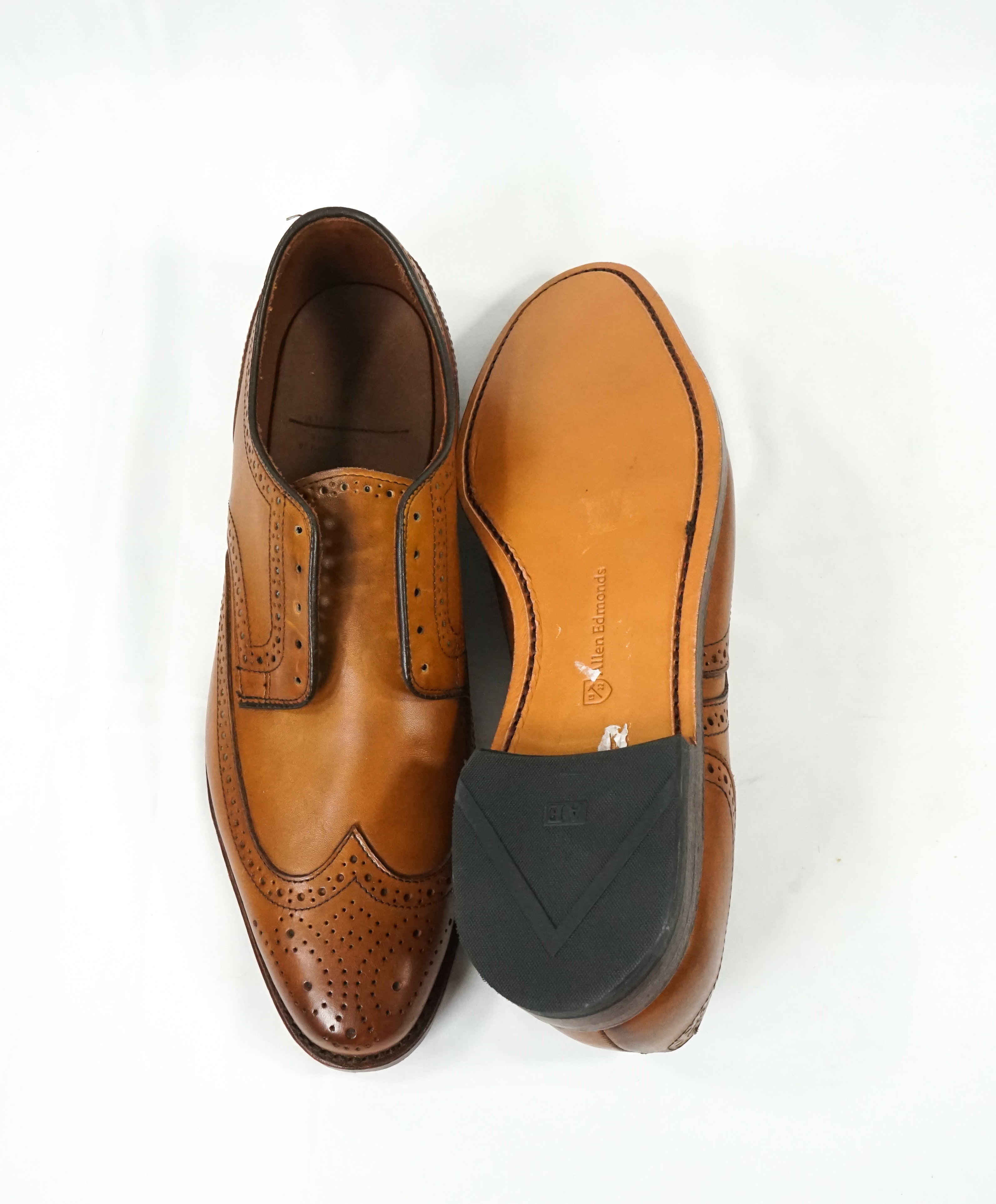 ALLEN EDMONDS - “Stuttgart” Brown Whiskey Leather Brogue Oxfords- 10.5 D