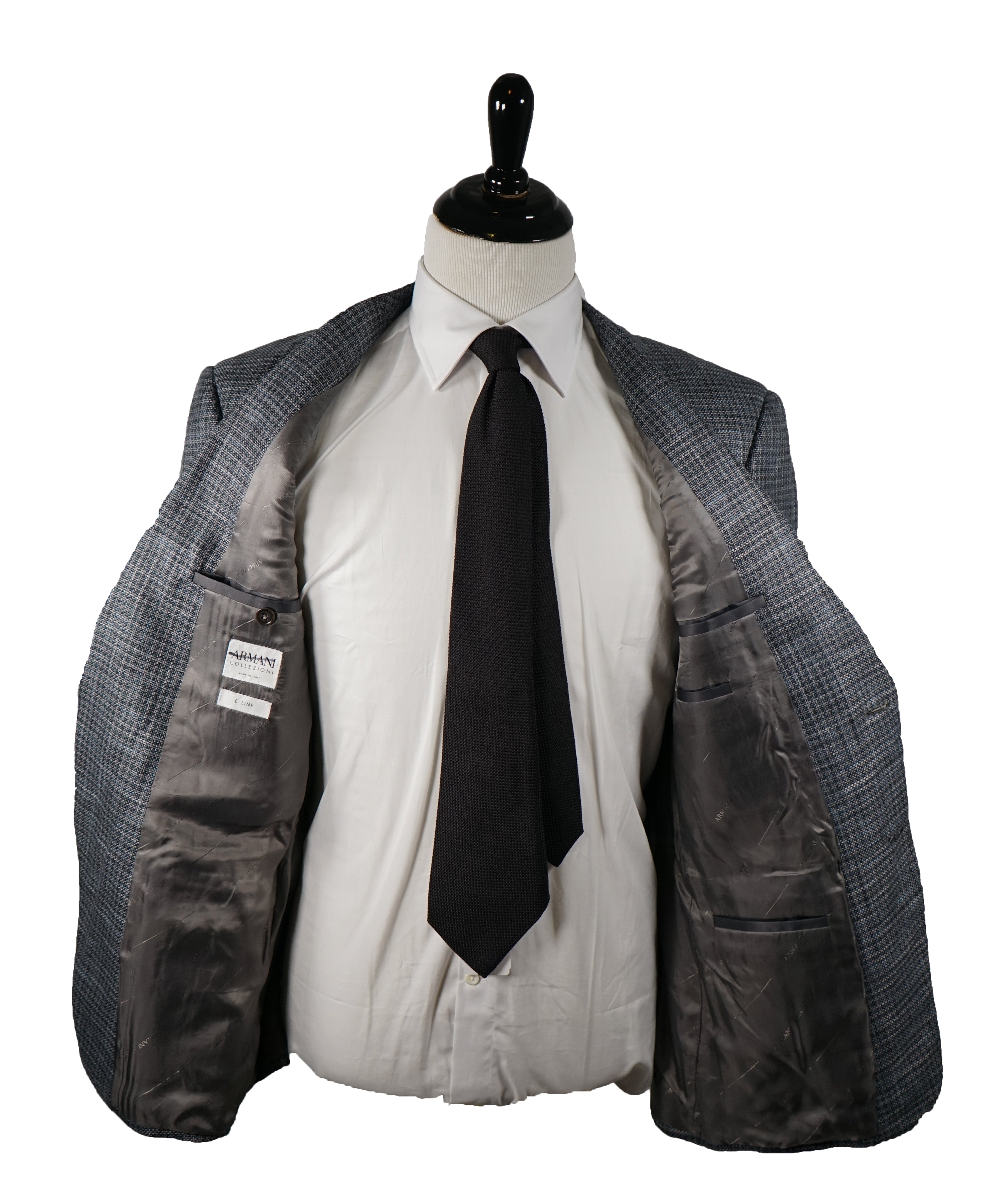 ARMANI COLLEZIONI - “E Line” Green Turquoise Woven Blazer - 40R