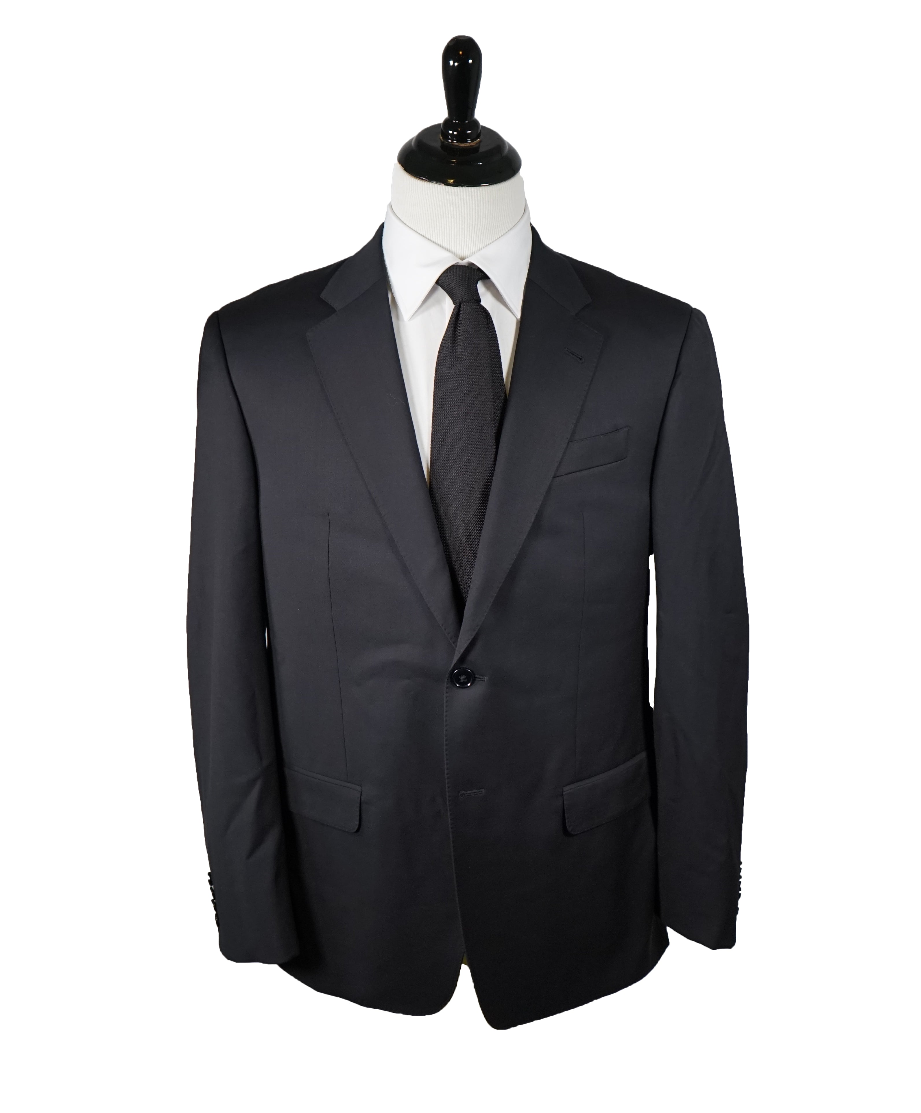 ARMANI COLLEZIONI - “G Line” Natural Stretch Solid Navy Suit - 44R