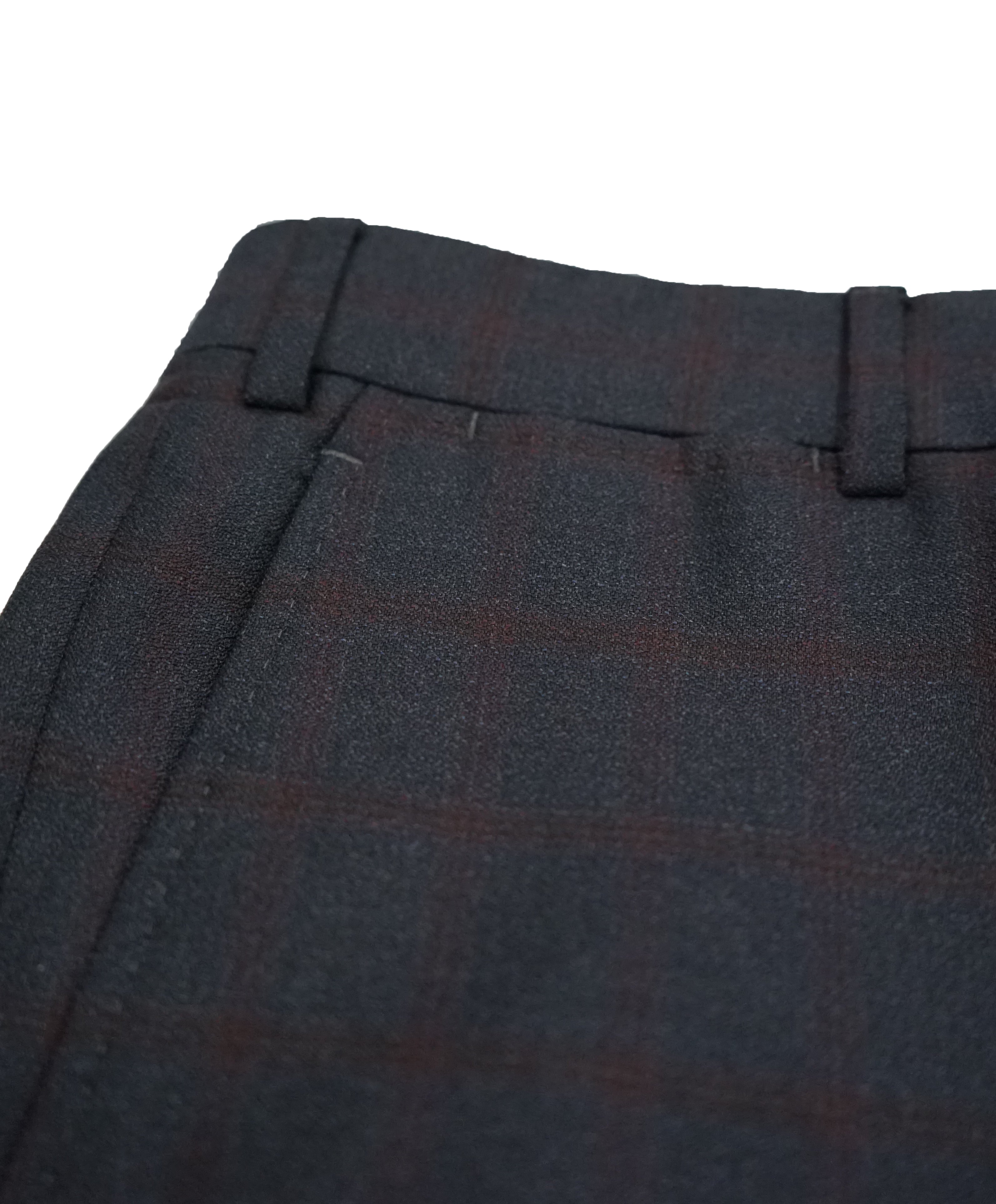 ARMANI COLLEZIONI - G Line Steel Gray / Red & Burgundy Plaid Suit - 48R