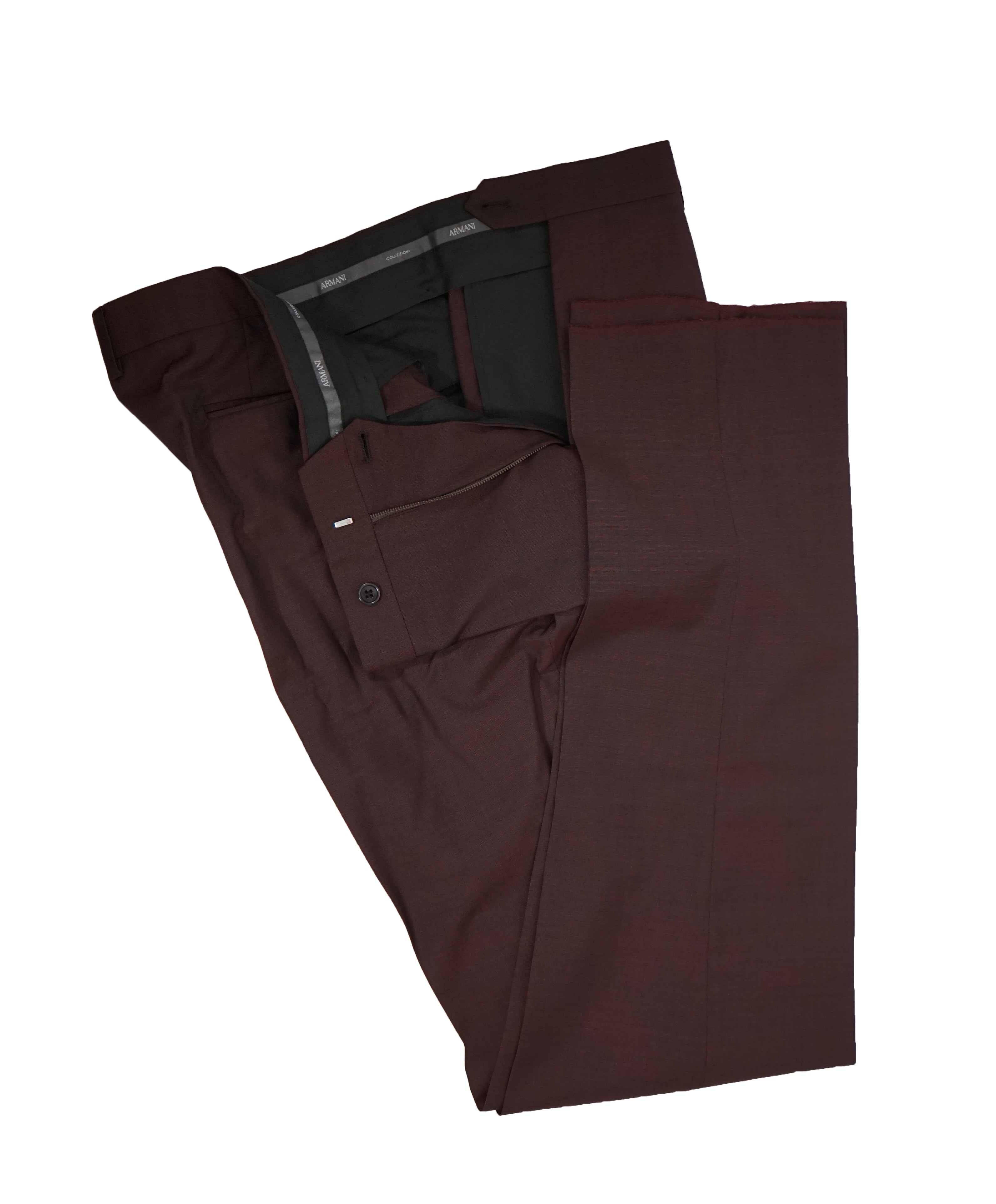 ARMANI COLLEZIONI - M Line Burgundy Birdseye Suit - 48R