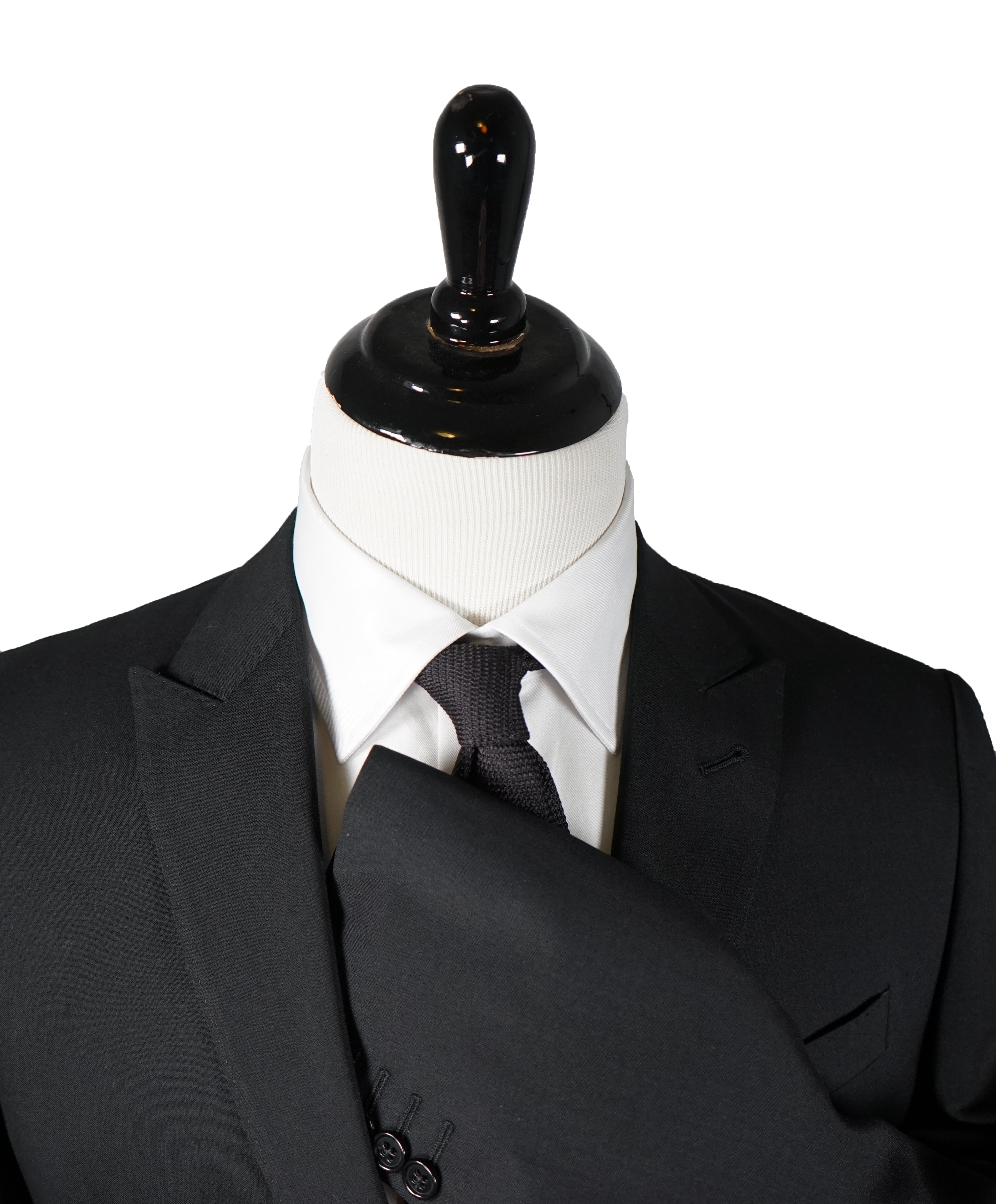 ARMANI COLLEZIONI - M Line Slim Drop 8 Black Peak Lapel Suit - 42R