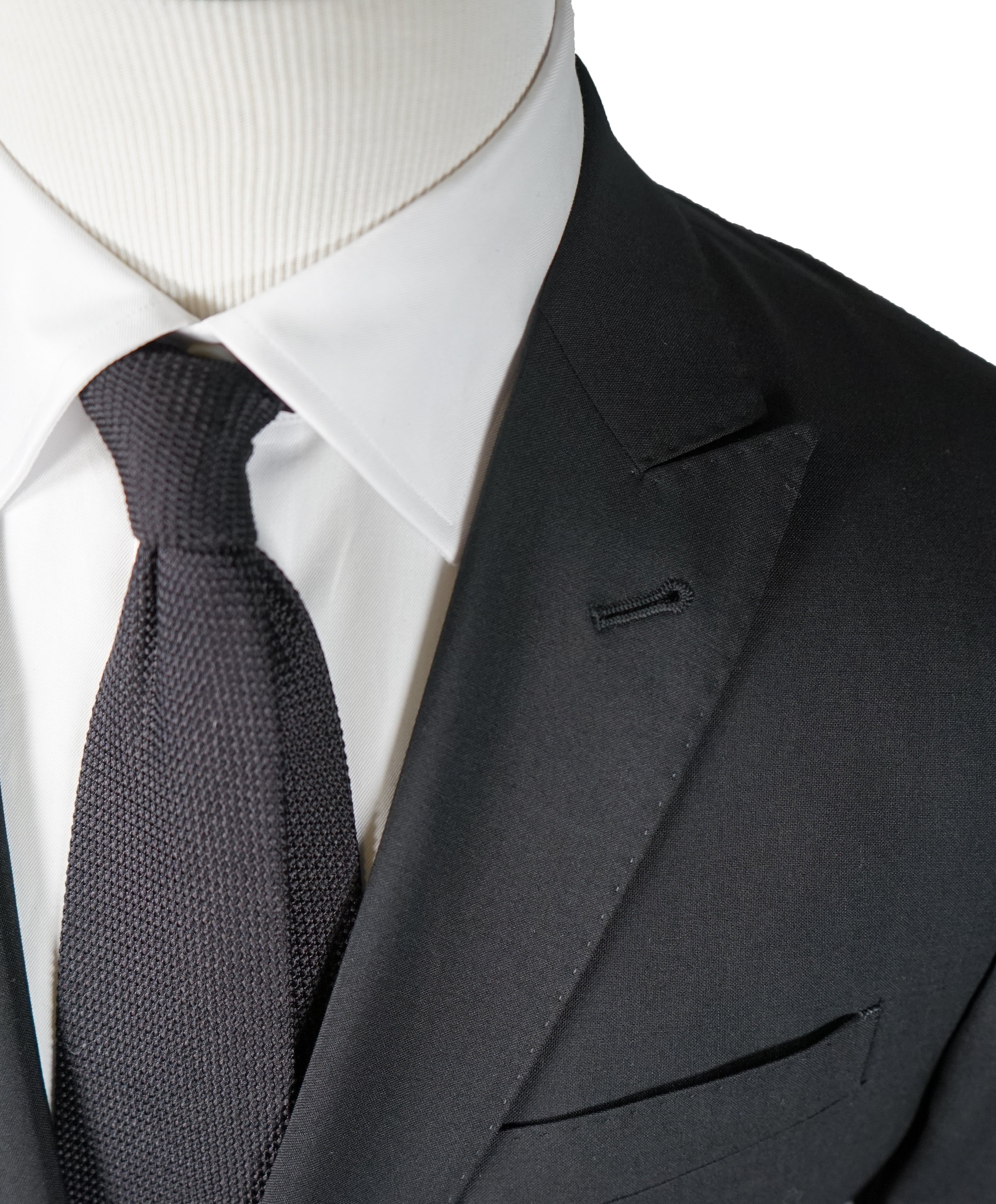 ARMANI COLLEZIONI - M Line Slim Drop 8 Black Peak Lapel Suit - 42R