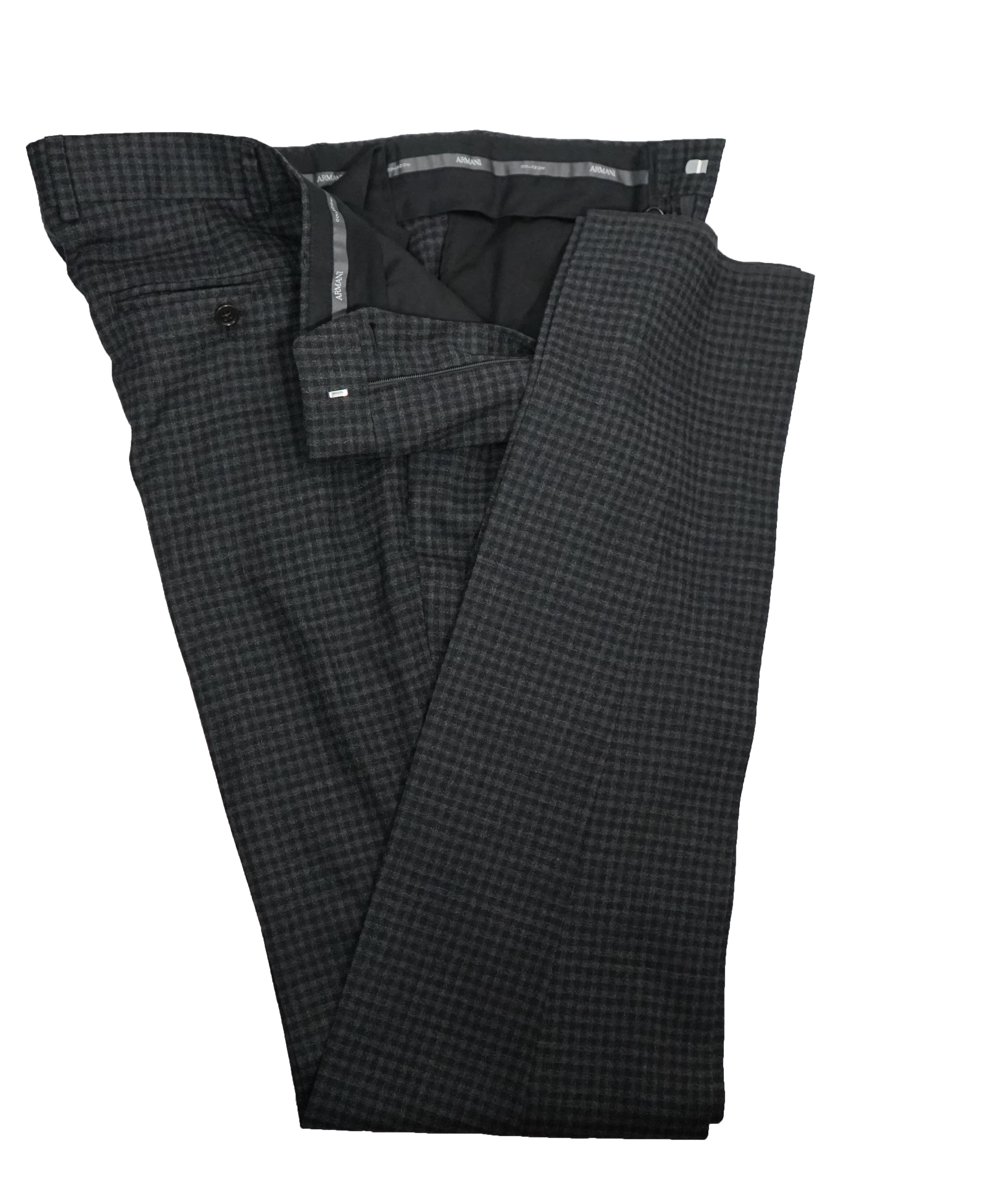 ARMANI COLLEZIONI - "M Line" Slim Drop 8 Melange Check RUNWAY SUIT - 40R