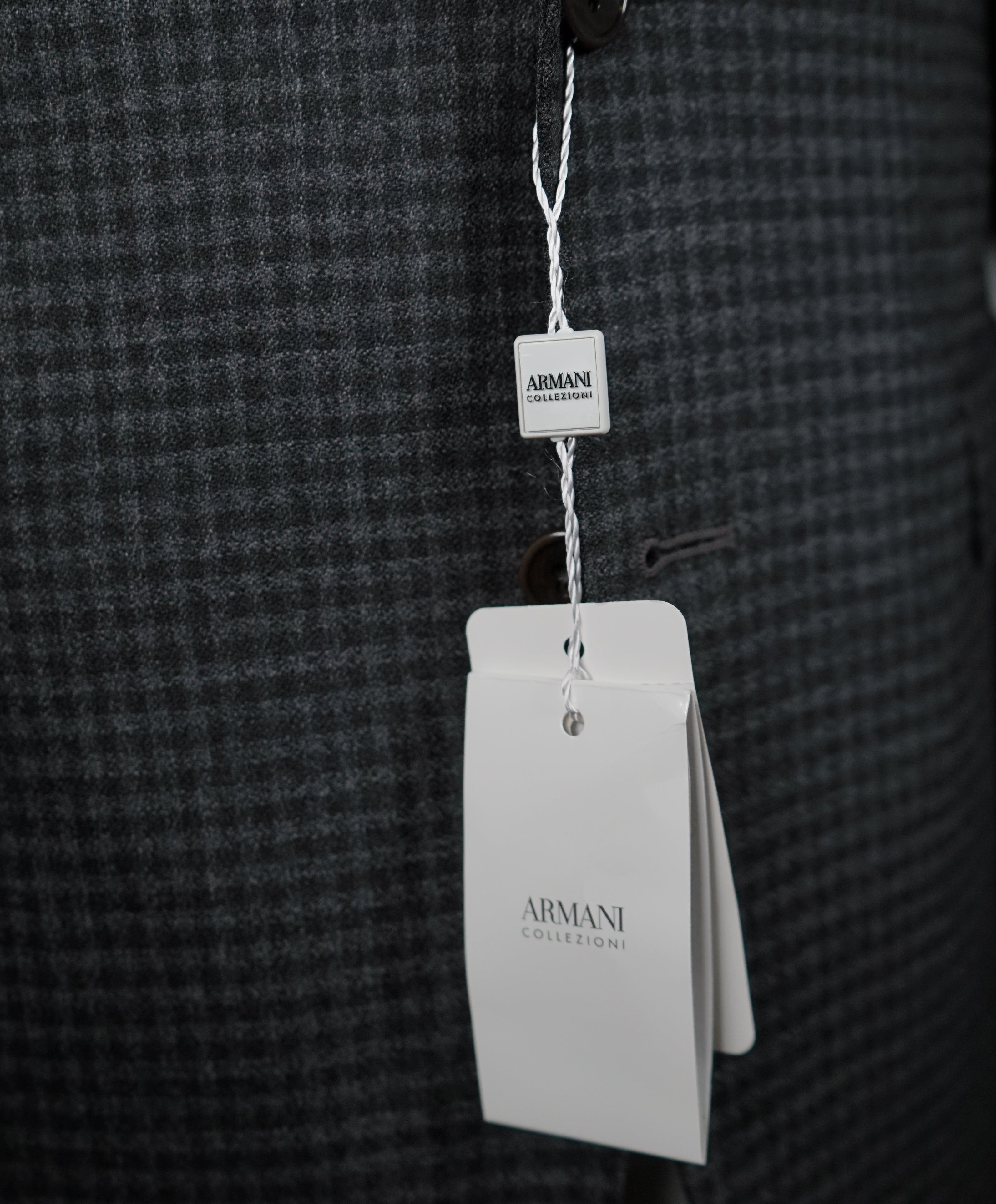 ARMANI COLLEZIONI - "M Line" Slim Drop 8 Melange Check RUNWAY SUIT - 40R