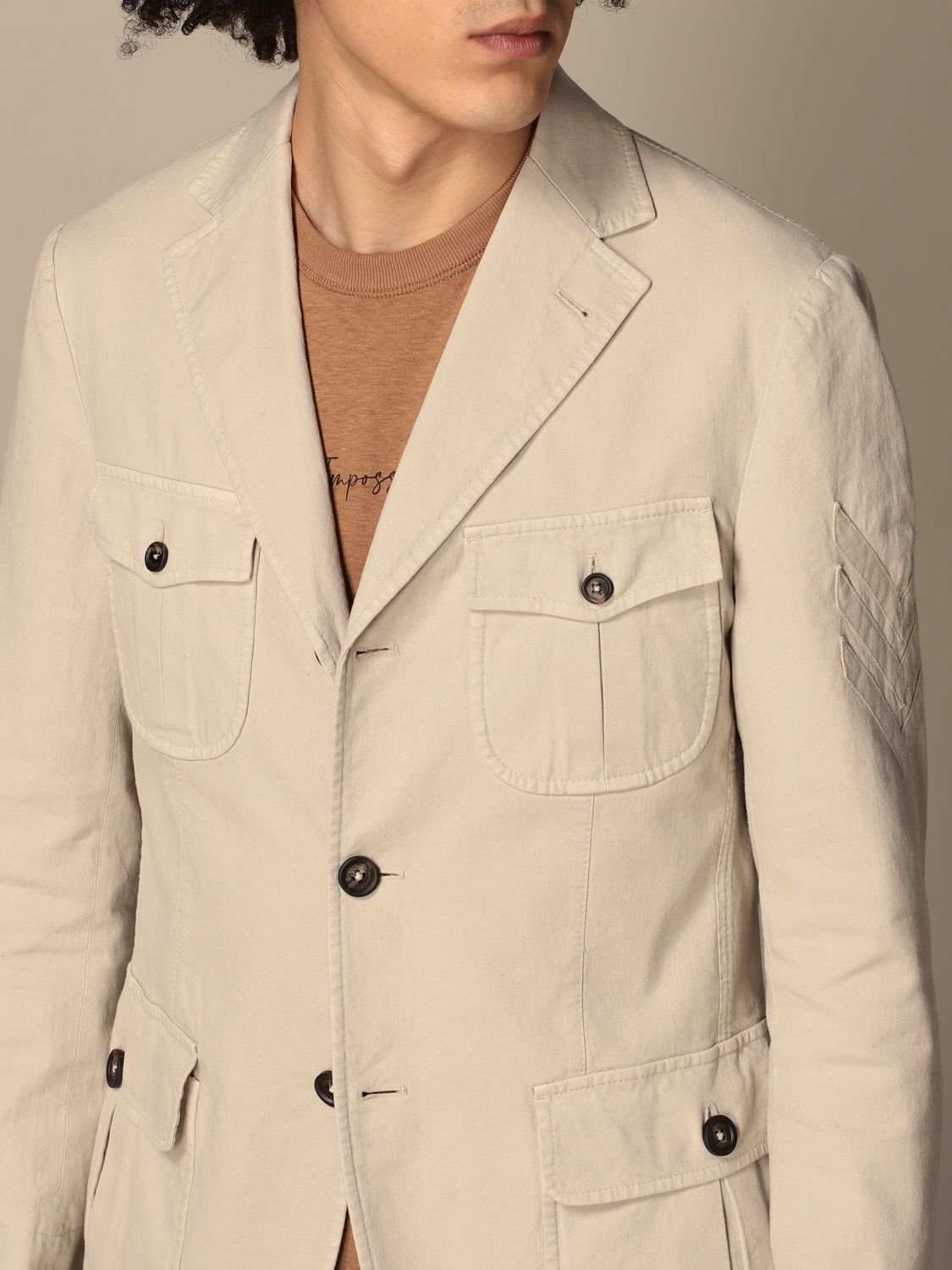 ELEVENTY - Single-Breasted COTTON / LINEN Safari Cargo Suit - 40R