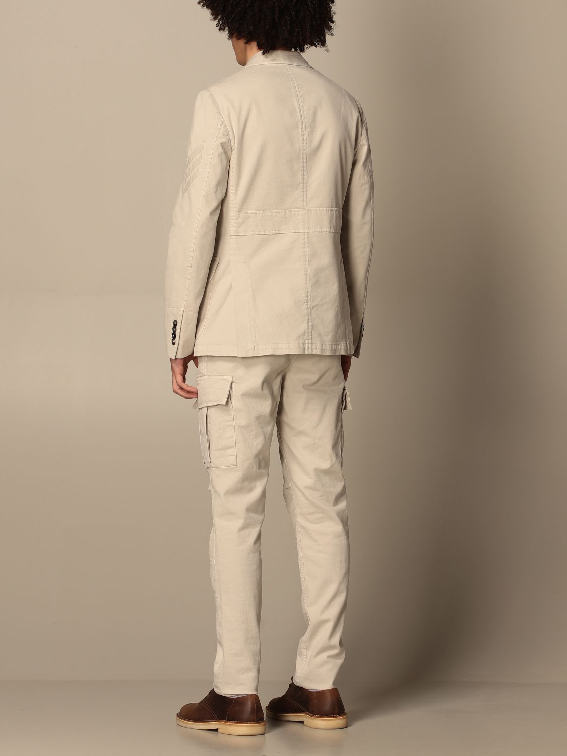 ELEVENTY - Single-Breasted COTTON / LINEN Safari Cargo Suit - 40R
