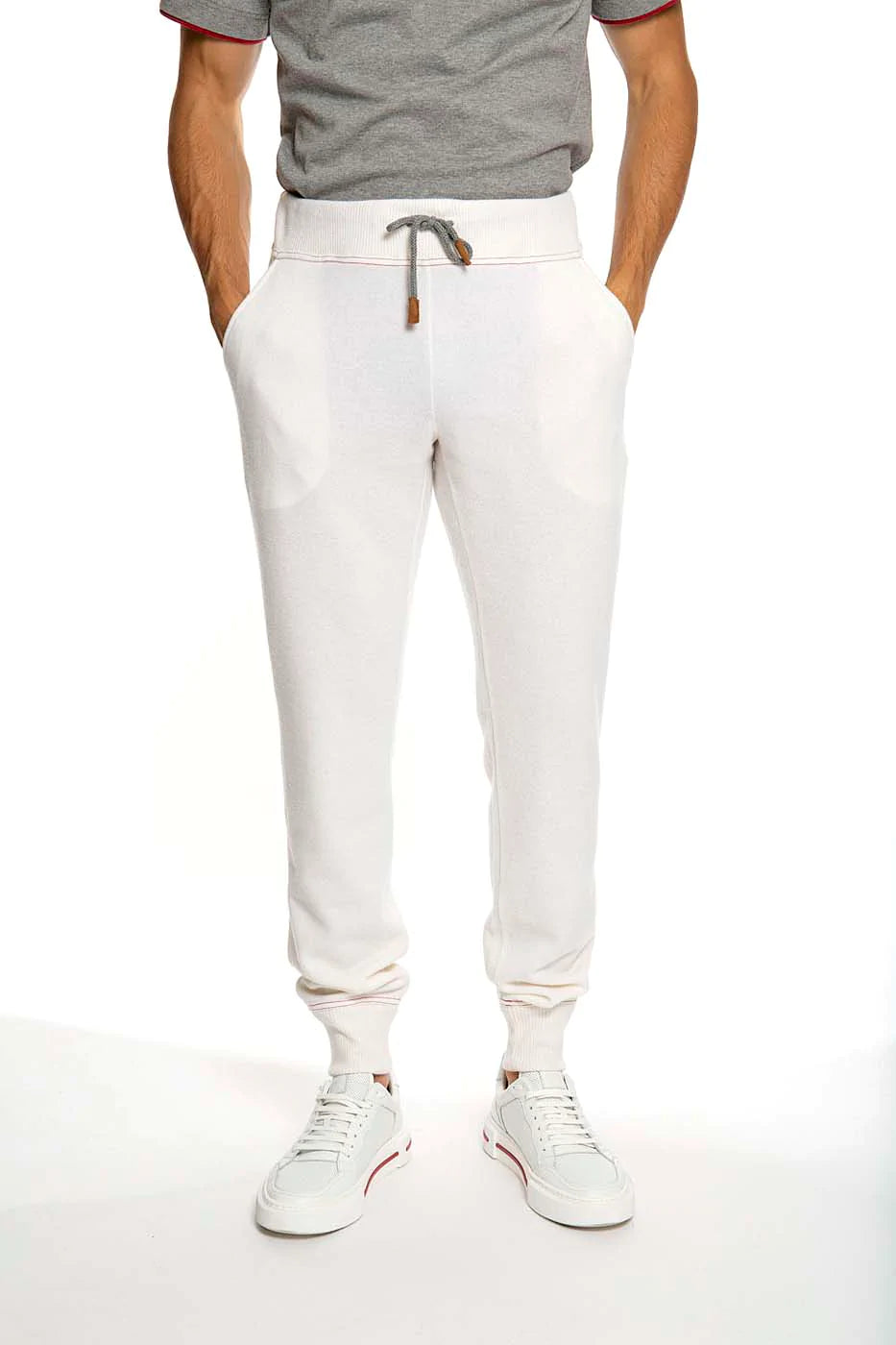 $1,095 ELEVENTY - Ivory CASHMERE / WOOL Blend Jogger Sweat Pants - M