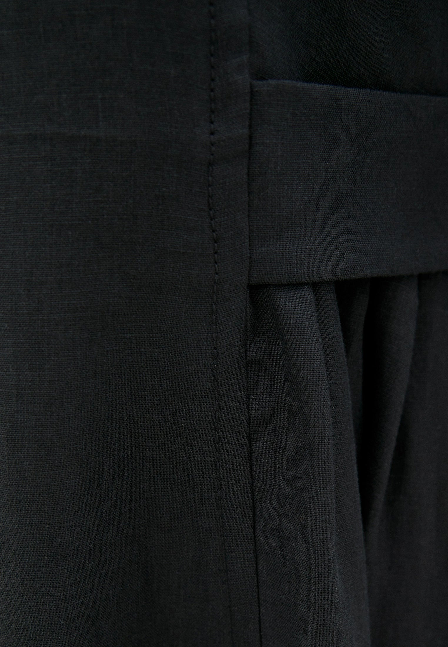 $895 ELEVENTY - Pure LINEN Black Caftan Dress - 6 / 44