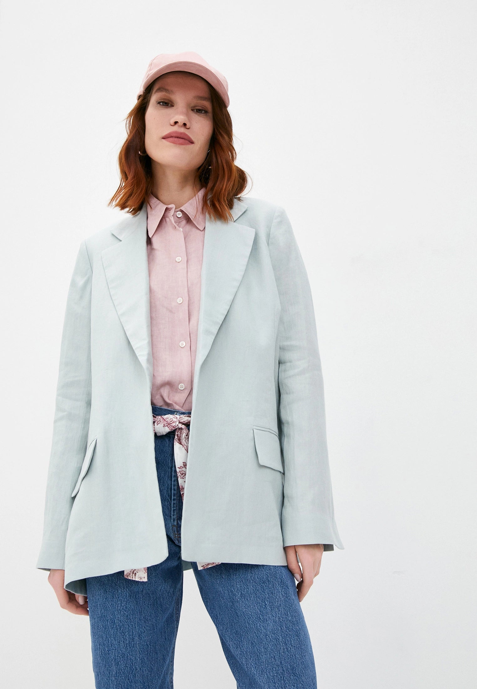$795 ELEVENTY - Pure LINEN Flared Jacket With Side Slits Blazer Top - 6 / 44