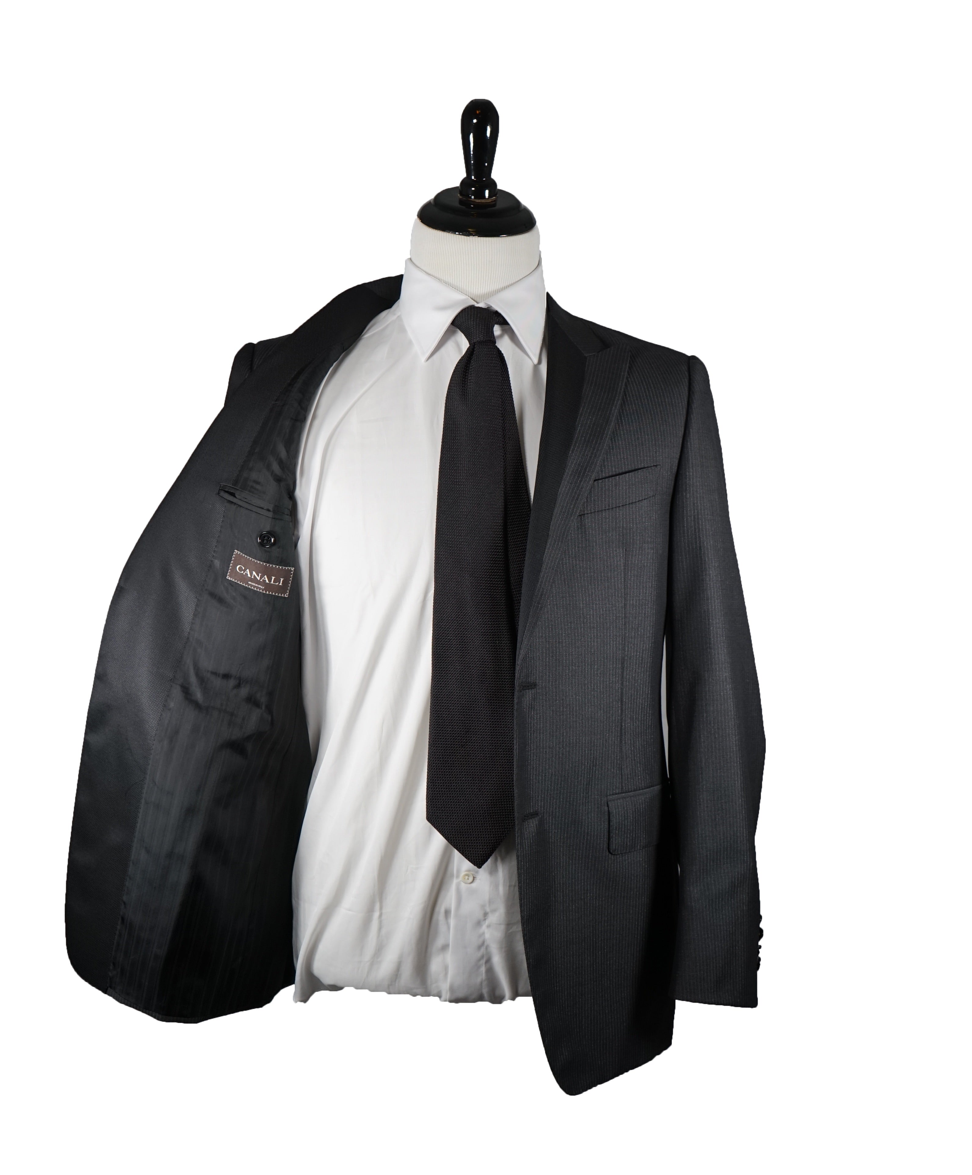 CANALI - Metallic Stripe Peak Lapel Suit- 40R