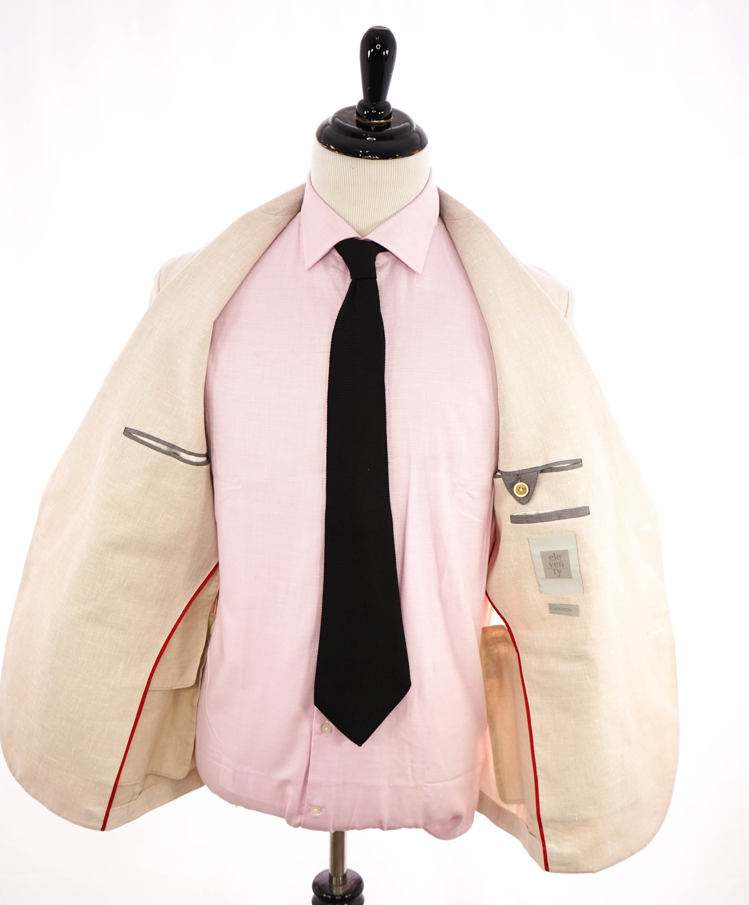 ELEVENTY - Neutral Basket Weave Semi-Lined LINEN / COTTON Blazer - 40 (50EU)