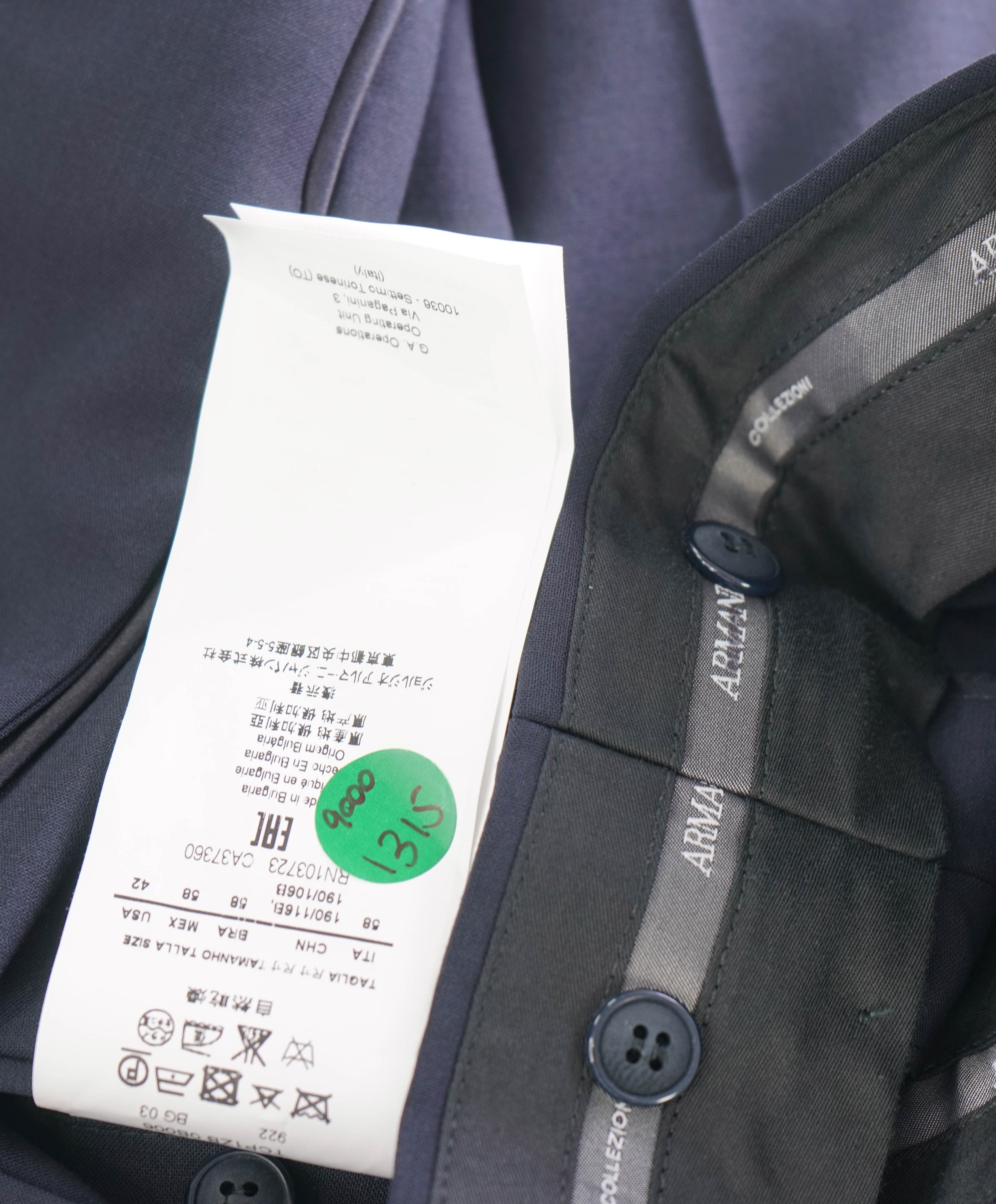 ARMANI COLLEZIONI - Navy Blue Tux Dinner Flat Front Dress Pants - 42W