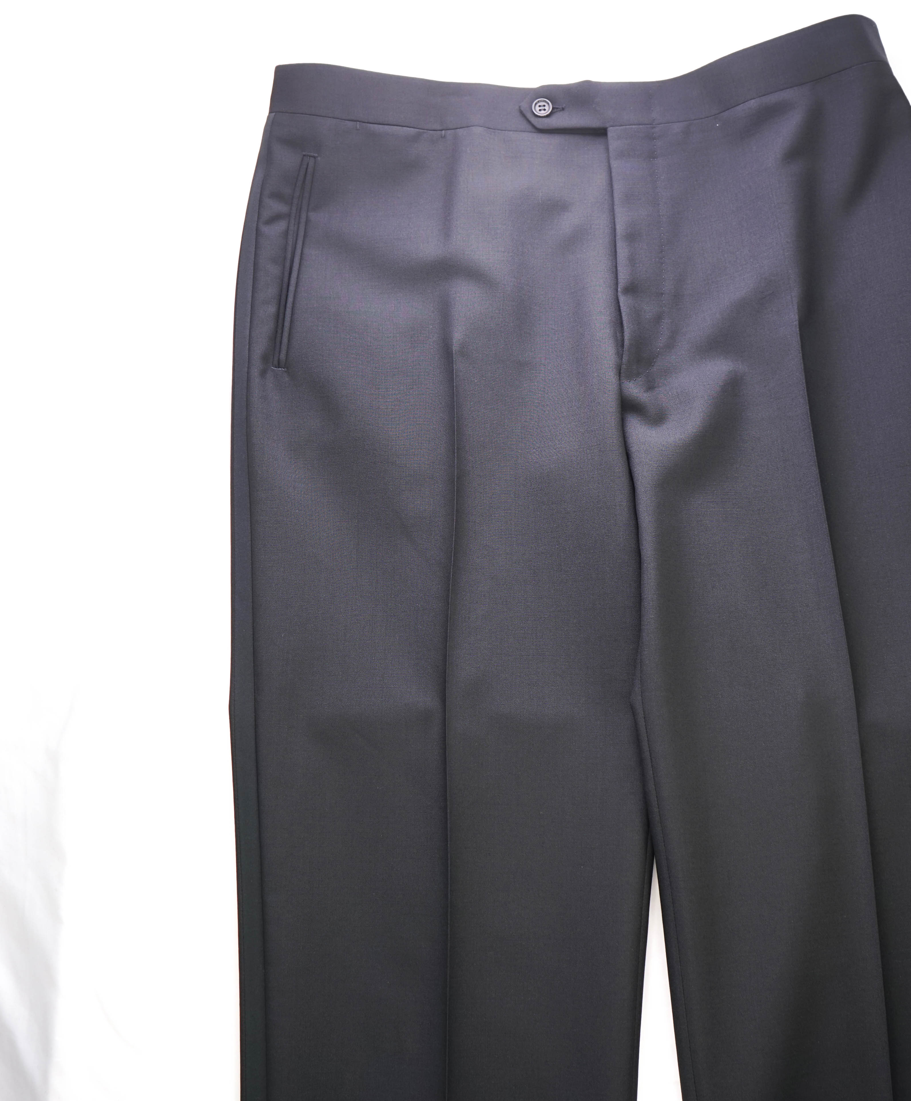 CANALI - *CLOSET STAPLE* MOHAIR Black Tux Flat Front Dinner Pants - 36W