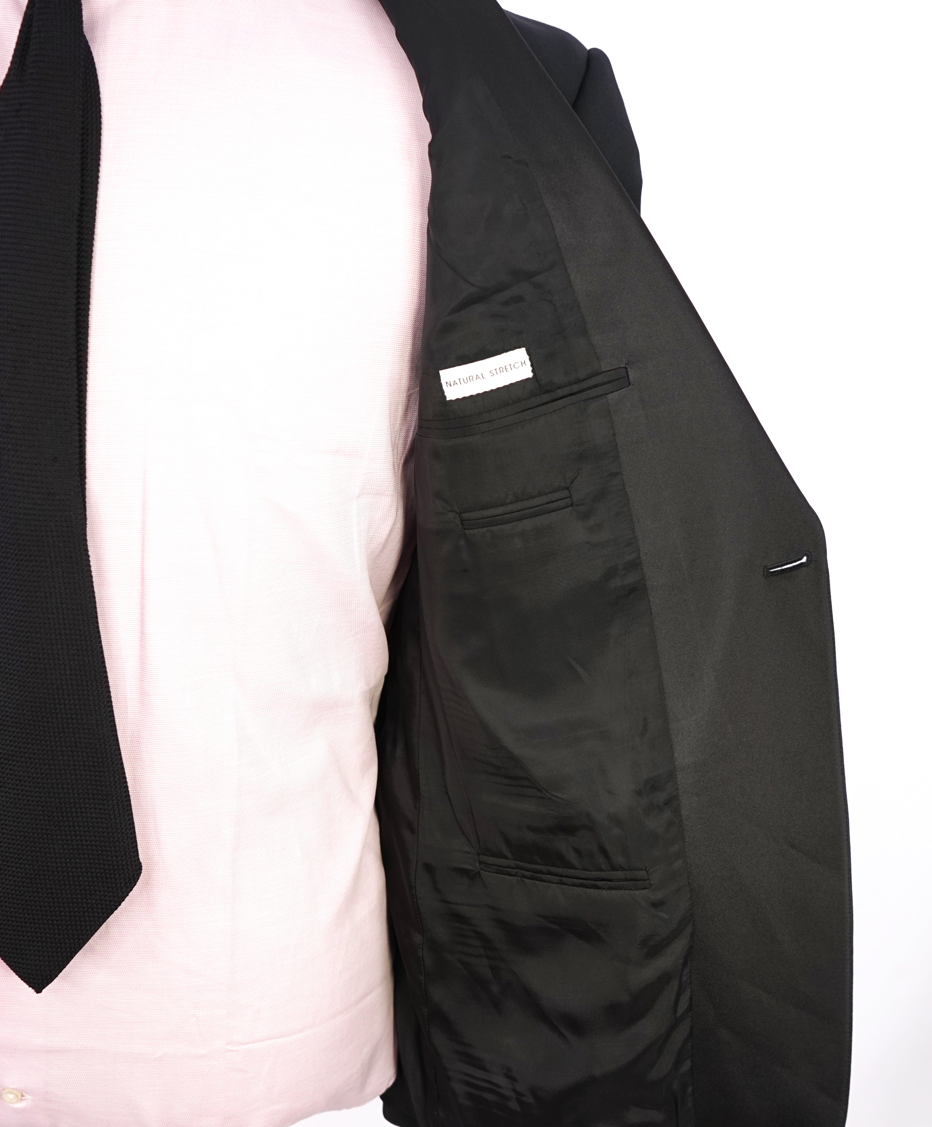 ARMANI COLLEZIONI - "G Line" 1-Button Notch Lapel Black Tuxedo Suit - 42R