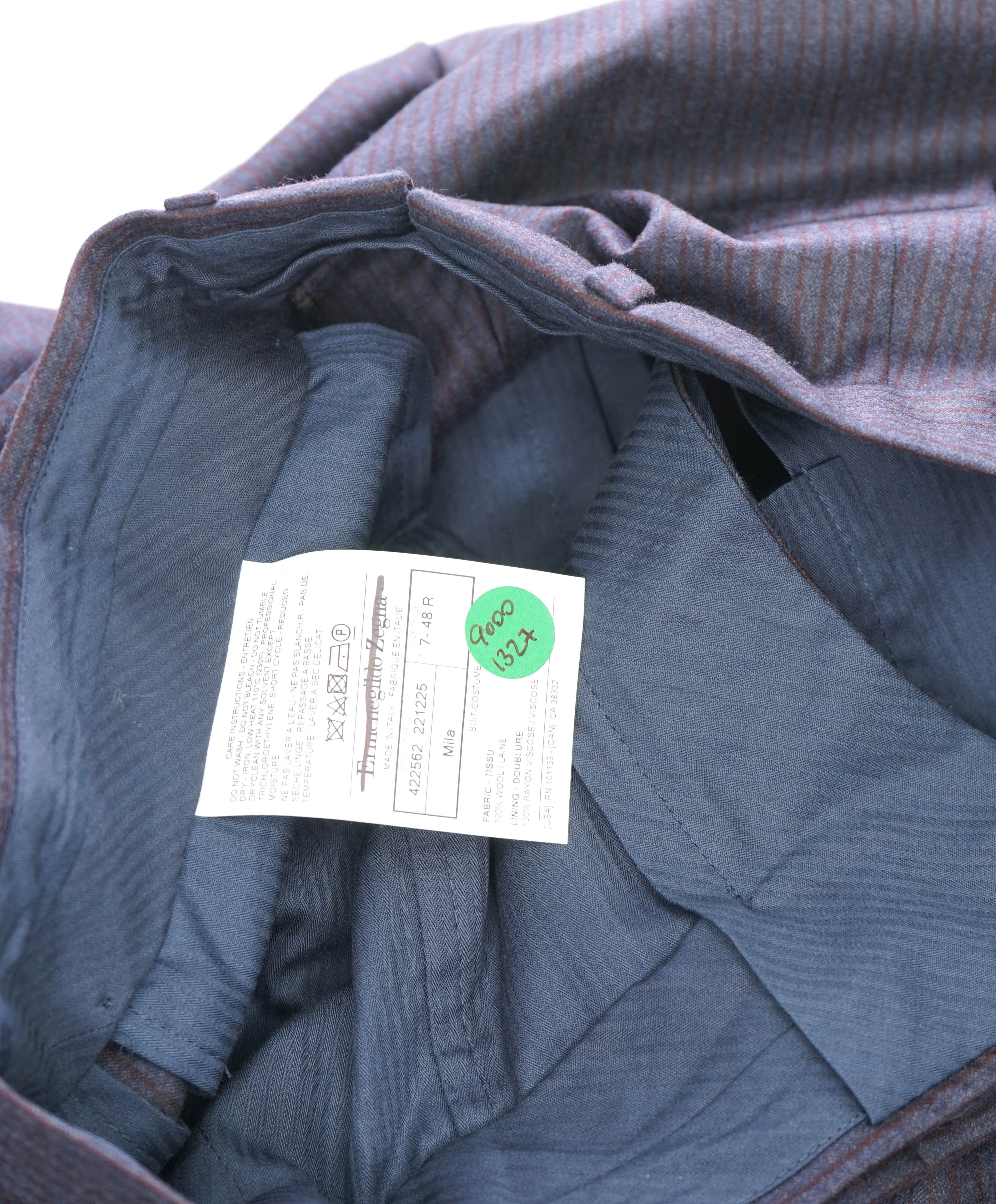 ERMENEGILDO ZEGNA - "MILA" Burgundy/Blue FLANNEL Dress Pants - 32W (48EU)