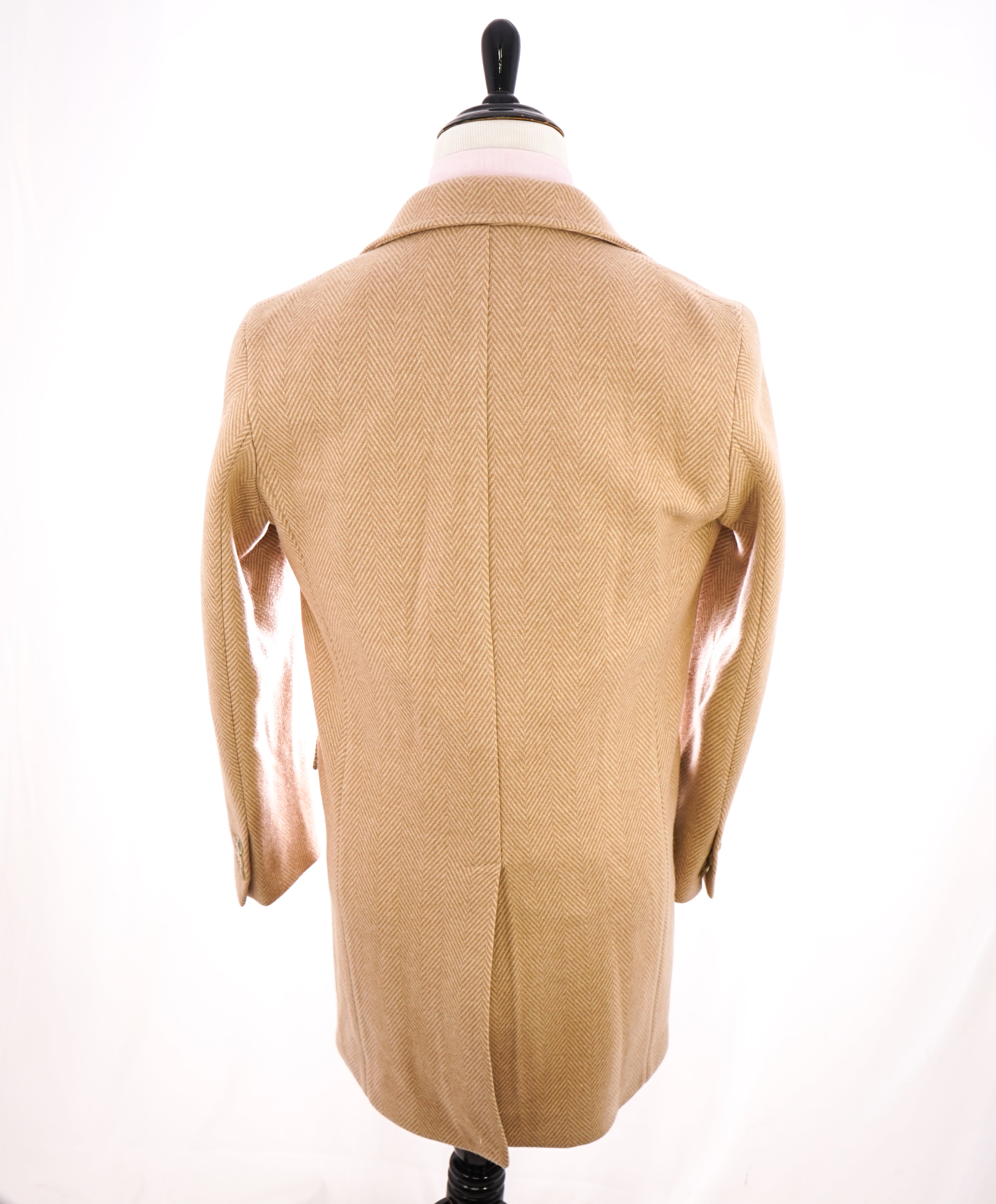ELEVENTY - "PALTINUM" CASHMERE Herringbone Double Breasted Overcoat - 40