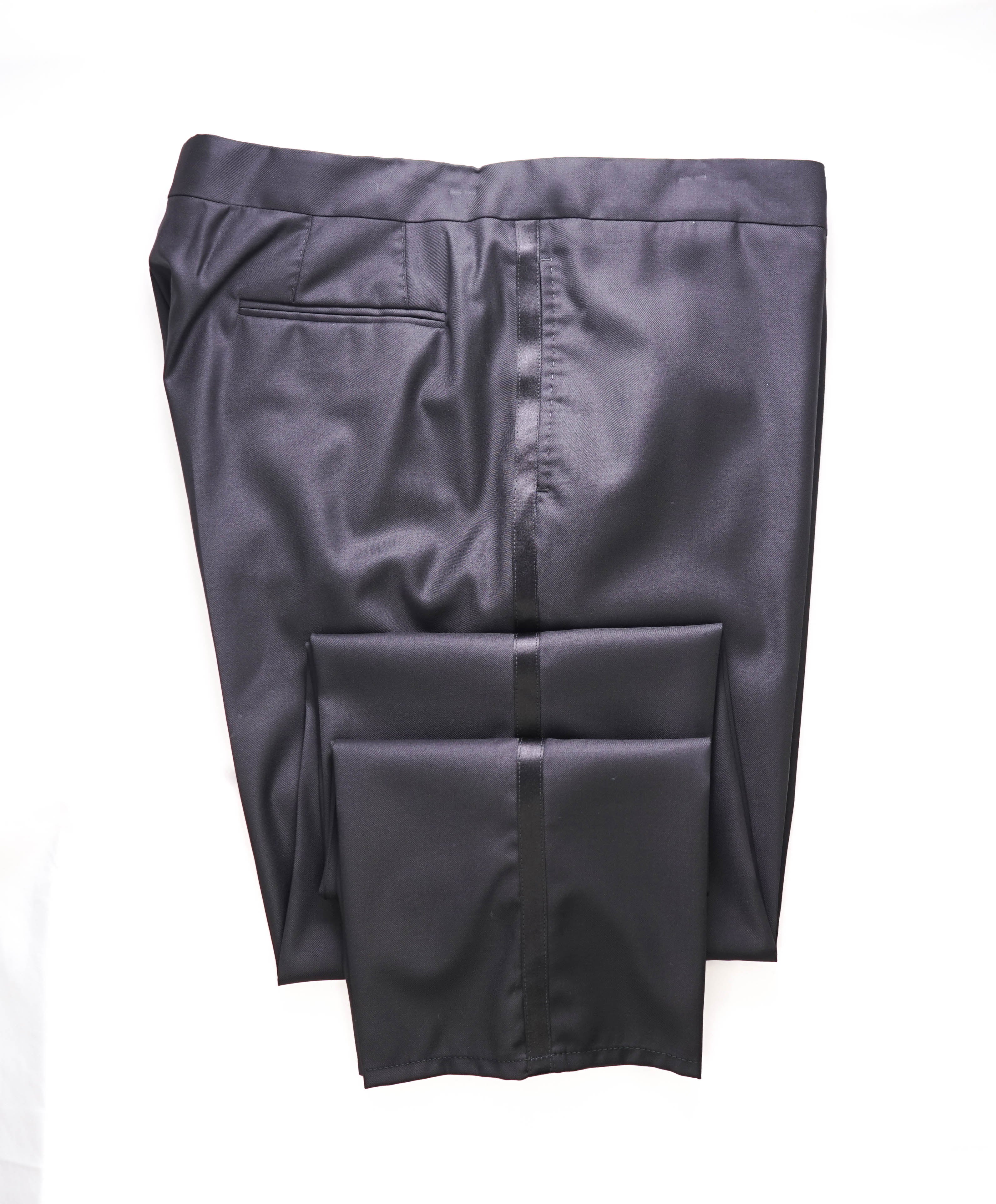 BRUNELLO CUCINELLI - WOOL *CLOSET STAPLE* Black Tuxedo Dress Pants - 40W