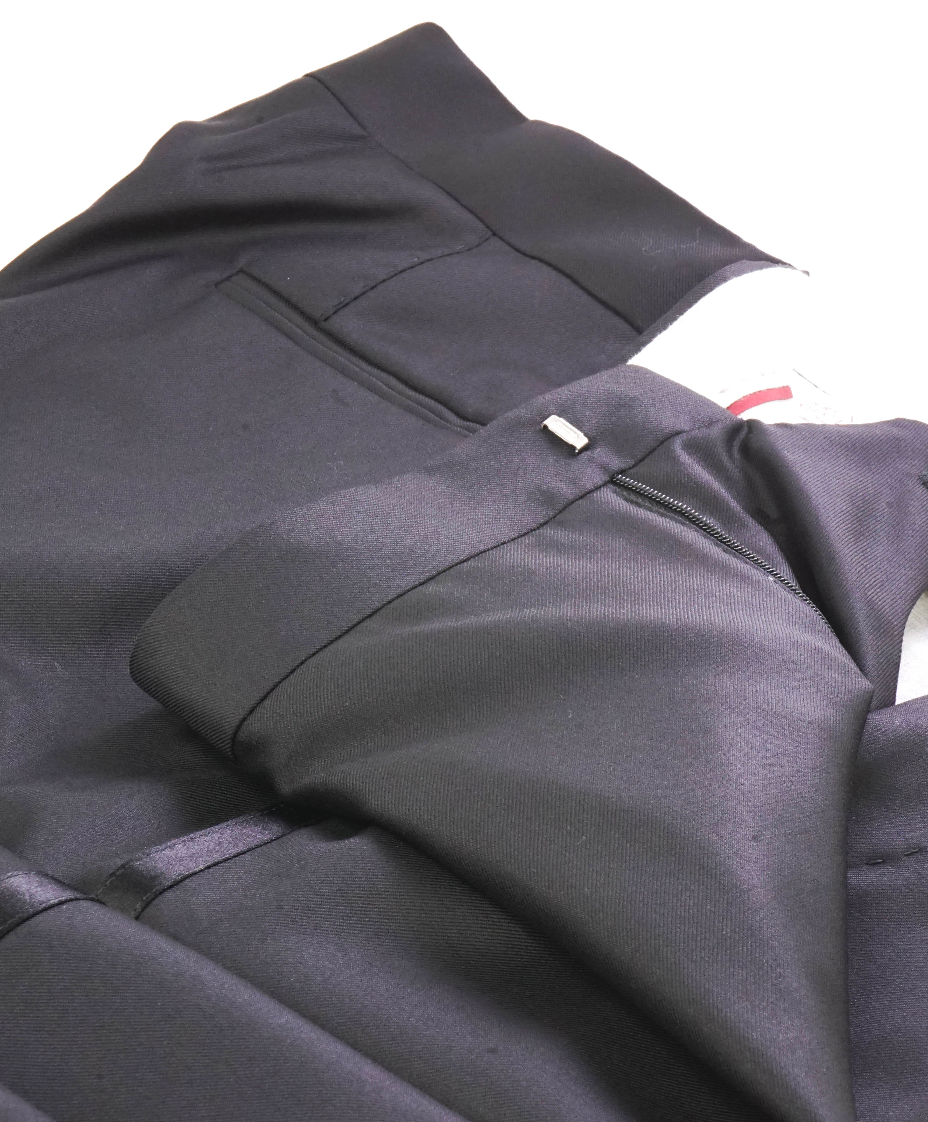 BRUNELLO CUCINELLI - WOOL *CLOSET STAPLE* Black Tuxedo Dress Pants - 40W