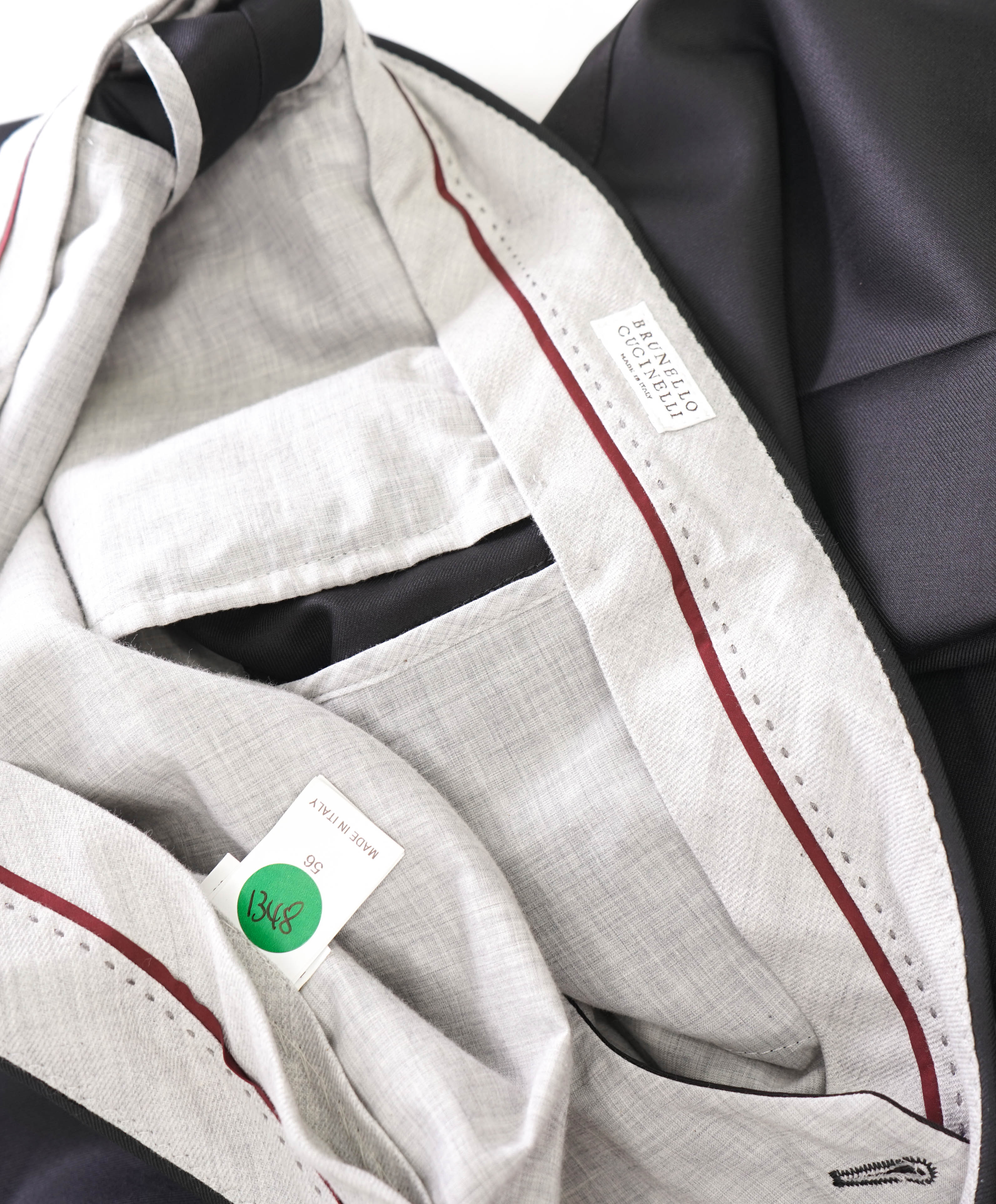 BRUNELLO CUCINELLI - WOOL *CLOSET STAPLE* Black Tuxedo Dress Pants - 40W