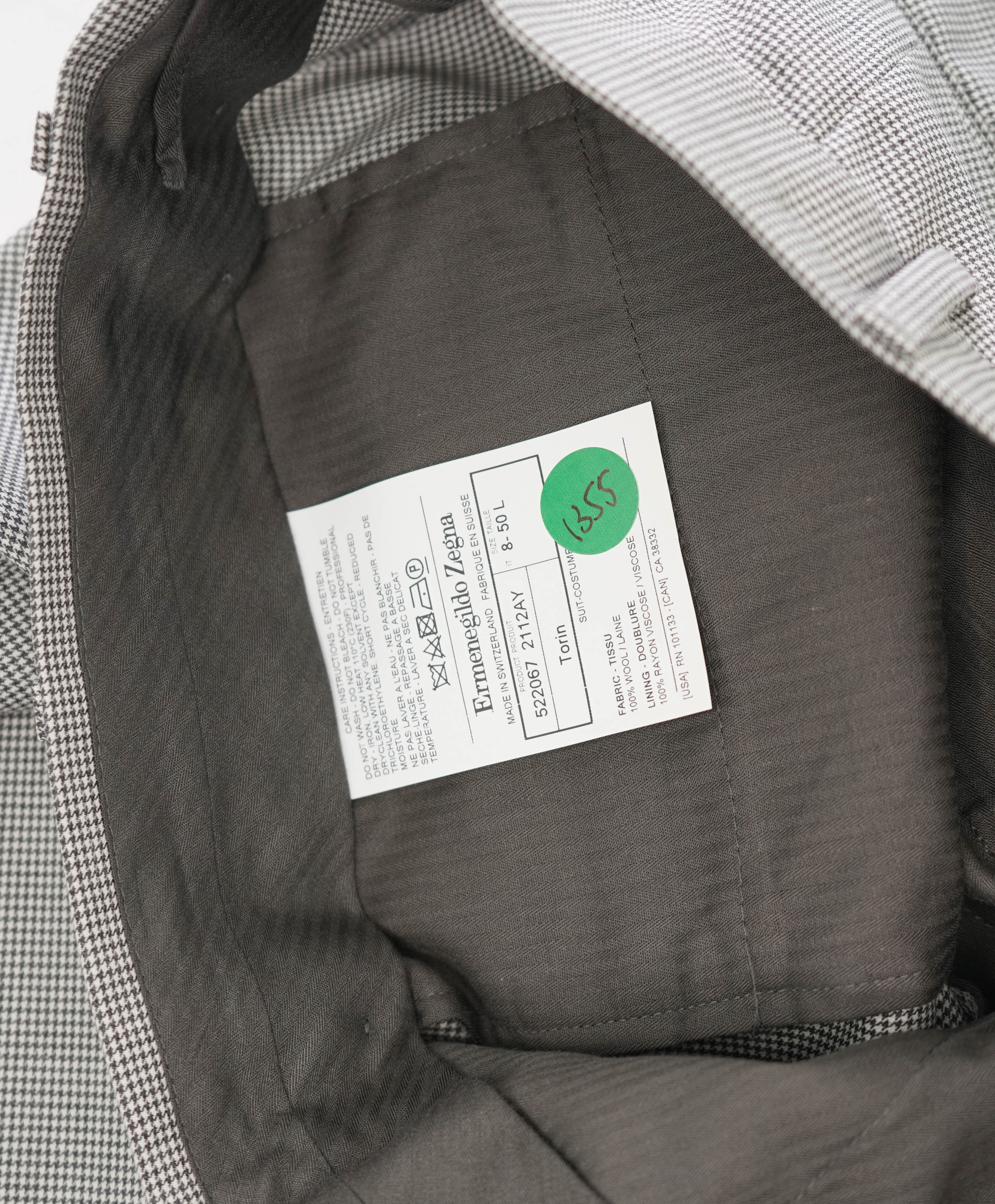 ERMENEGILDO ZEGNA - "TORIN" Black & Ivory Houndstooth Pants - 34W (50EU)