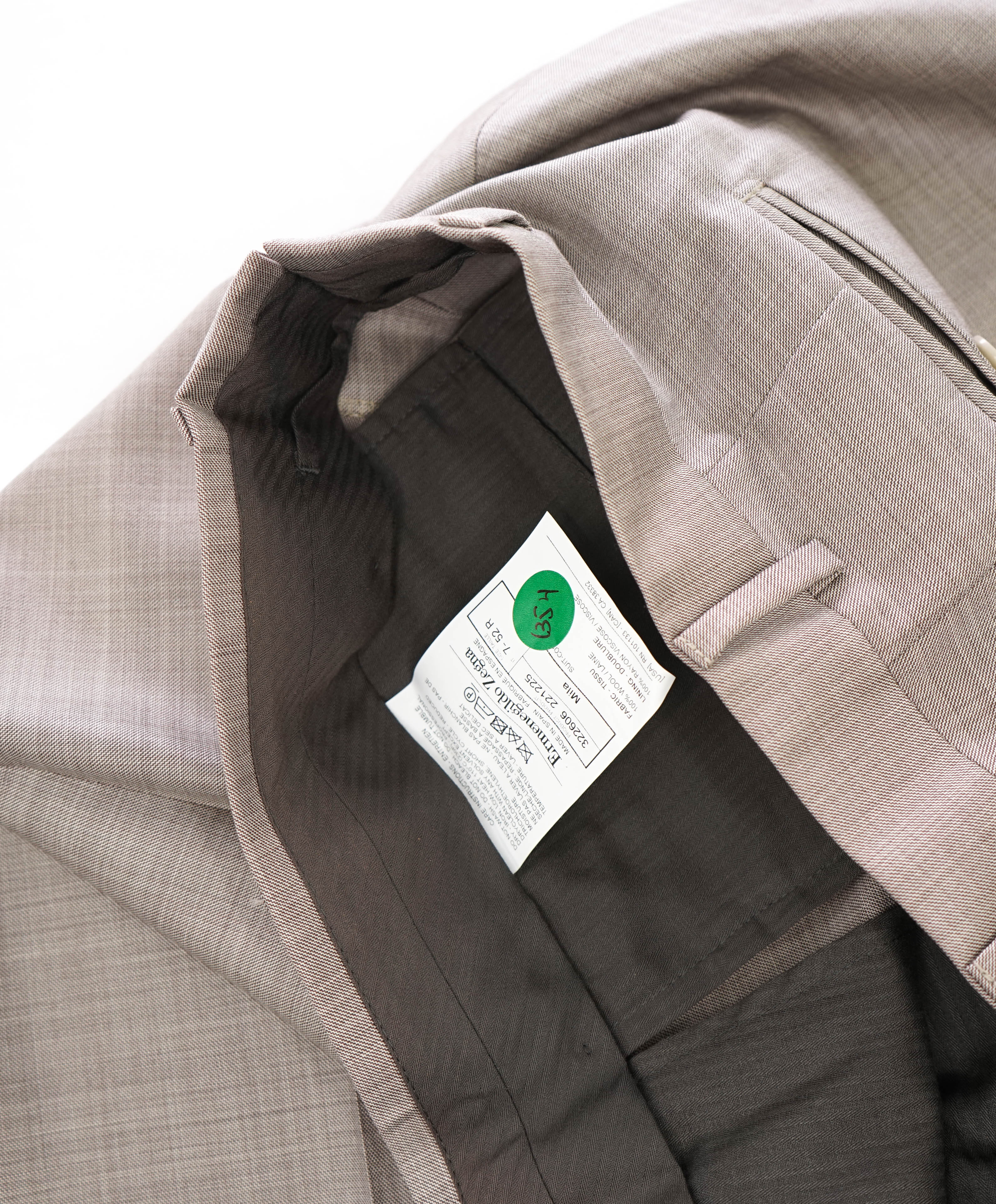 ERMENEGILDO ZEGNA - "322606" Light Brown MOP Premium Pants - 36W (52EU)