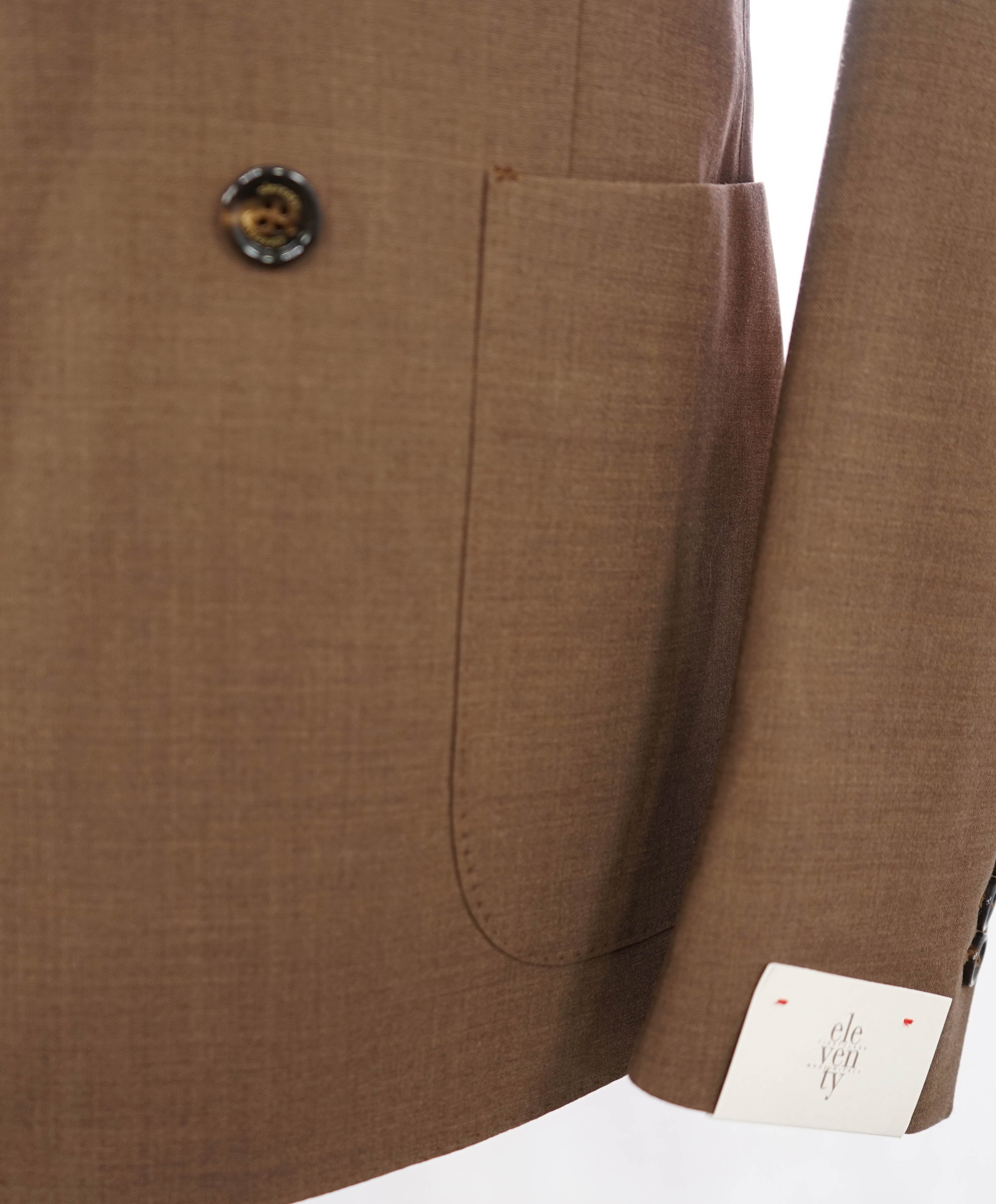 ELEVENTY - Brown Patch Pocket Double Breasted Jacket Blazer - 40US (50 EU)