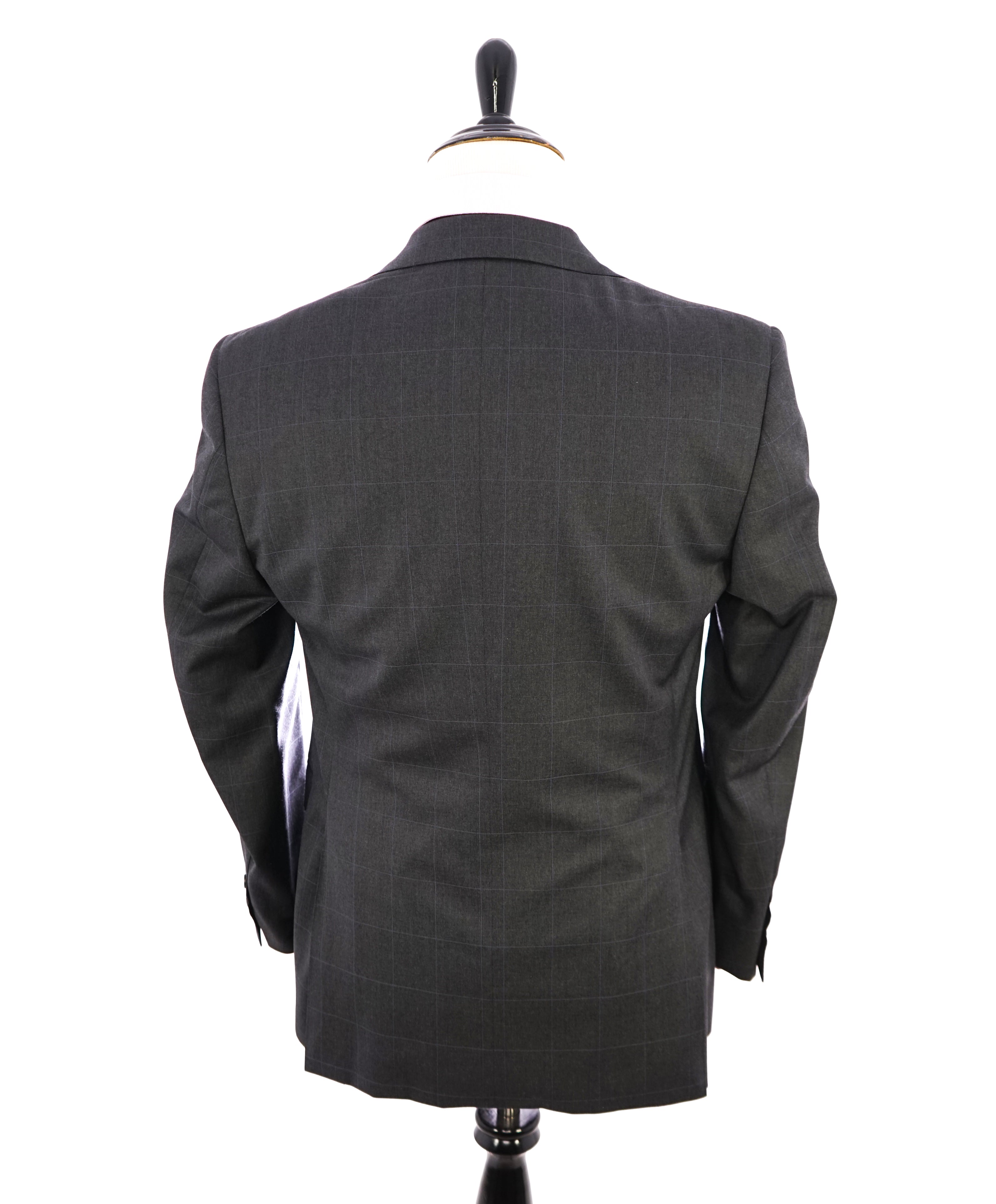 CANALI - Gray Charcoal * Blue Windowpane * Notch Lapel Iconic Suit - 38R