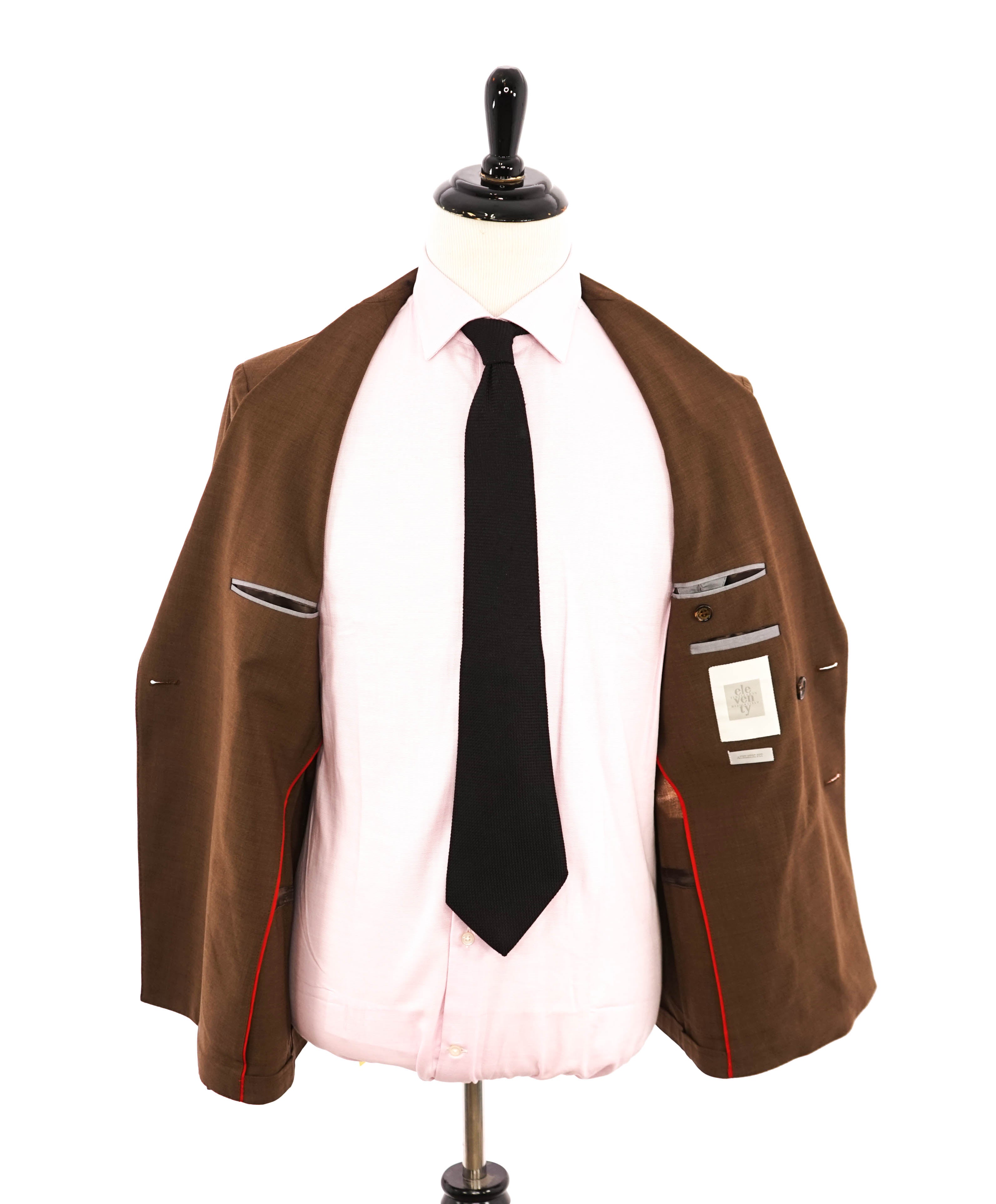 ELEVENTY - Brown Patch Pocket Double Breasted Jacket Blazer - 40US (50 EU)
