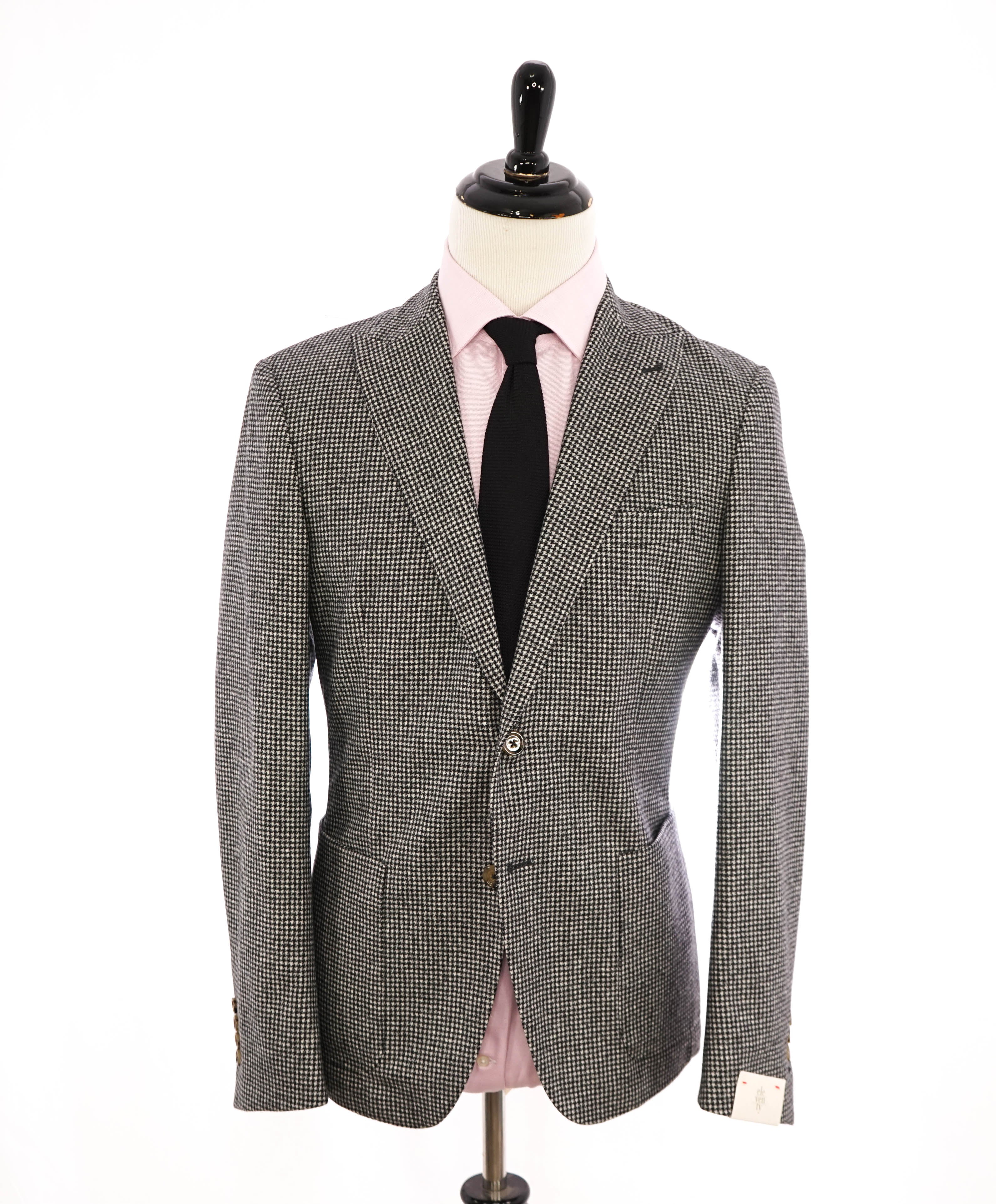 ELEVENTY - Black & Ivory HOUNDSTOOTH Semi-Lined Blazer - 40US (50 EU)