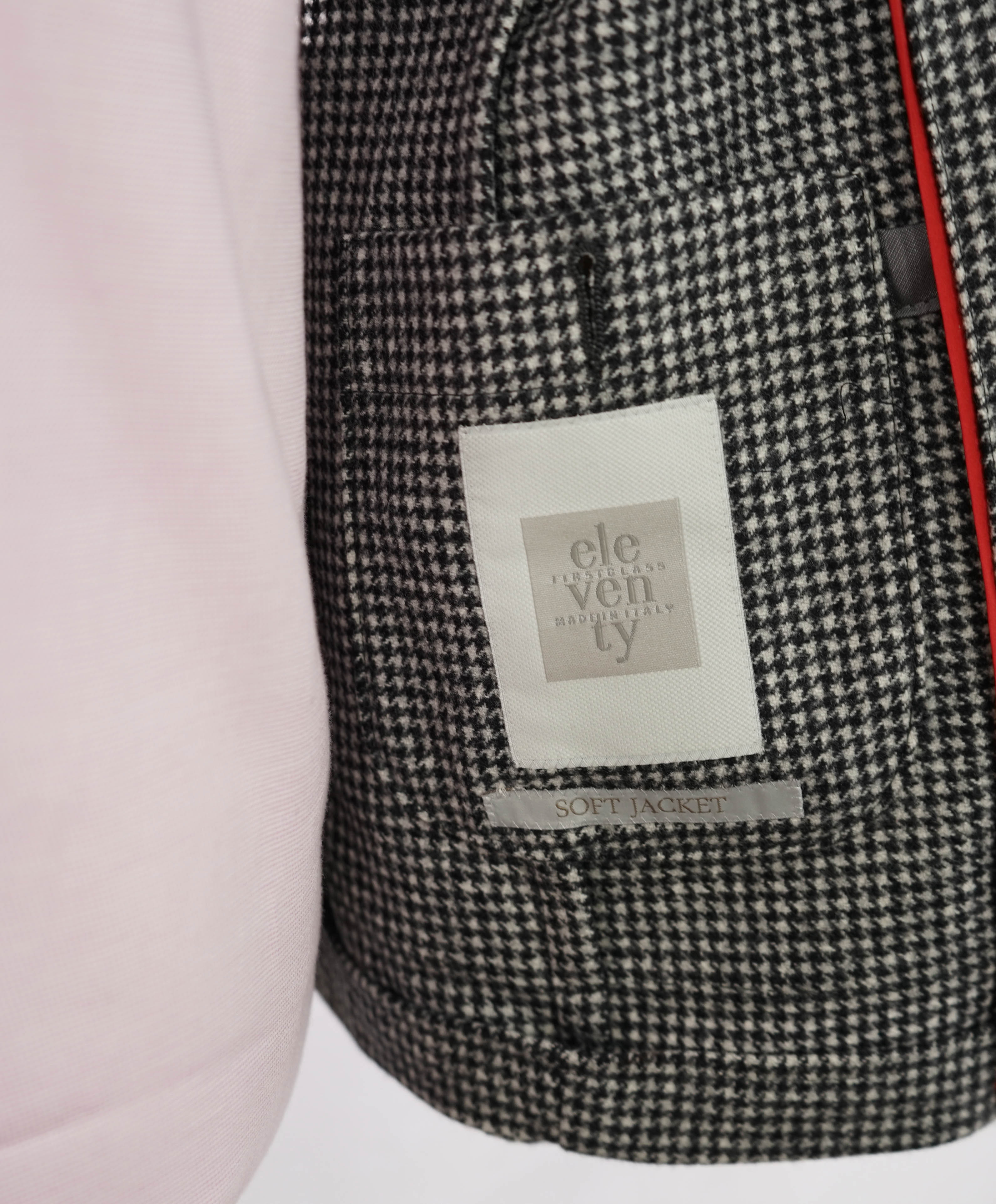 ELEVENTY - Black & Ivory HOUNDSTOOTH Semi-Lined Blazer - 40US (50 EU)