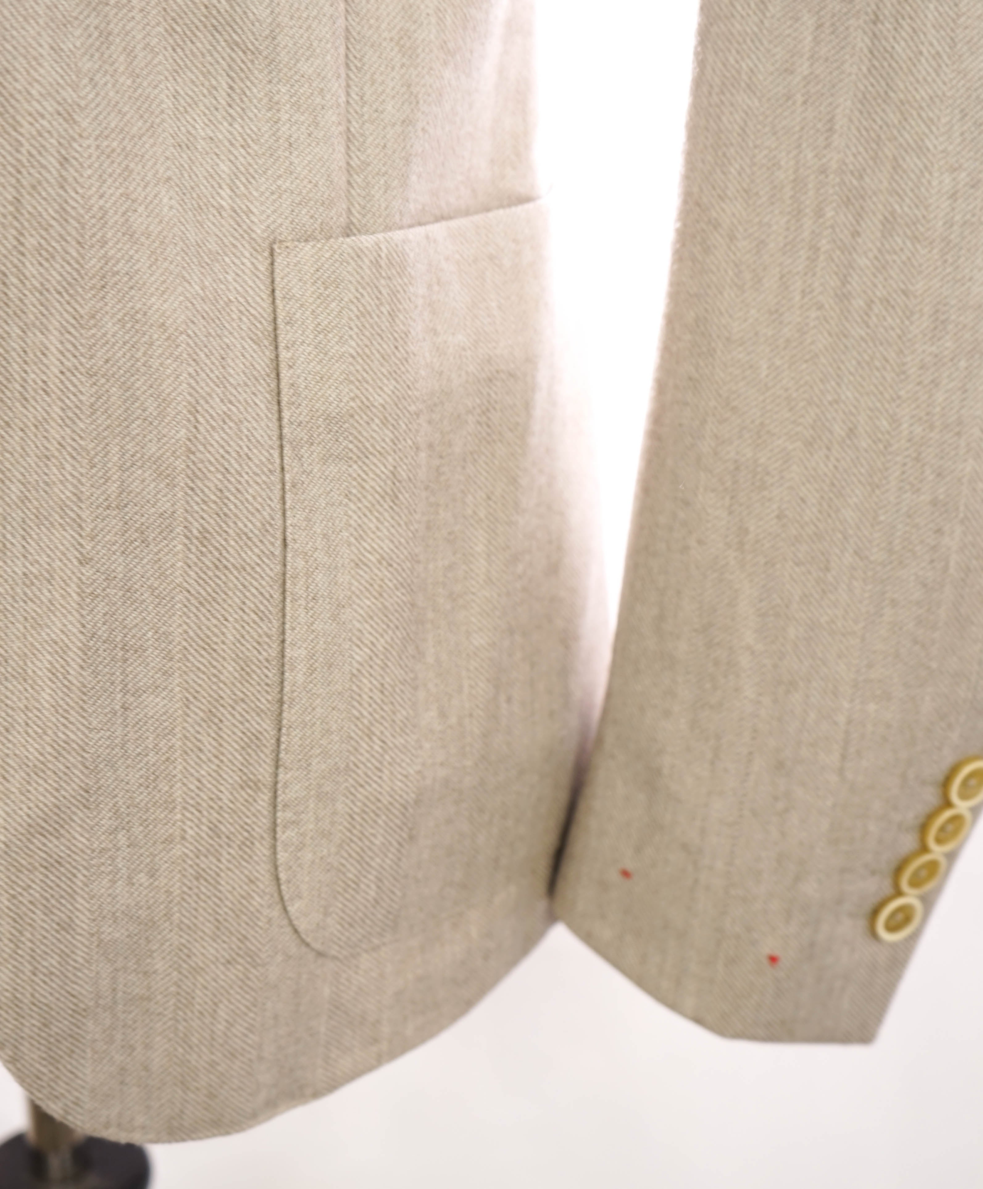 ELEVENTY - Neutral HERRINGBONE Patch Pocket Peak Lapel Blazer - 40 (50 EU)