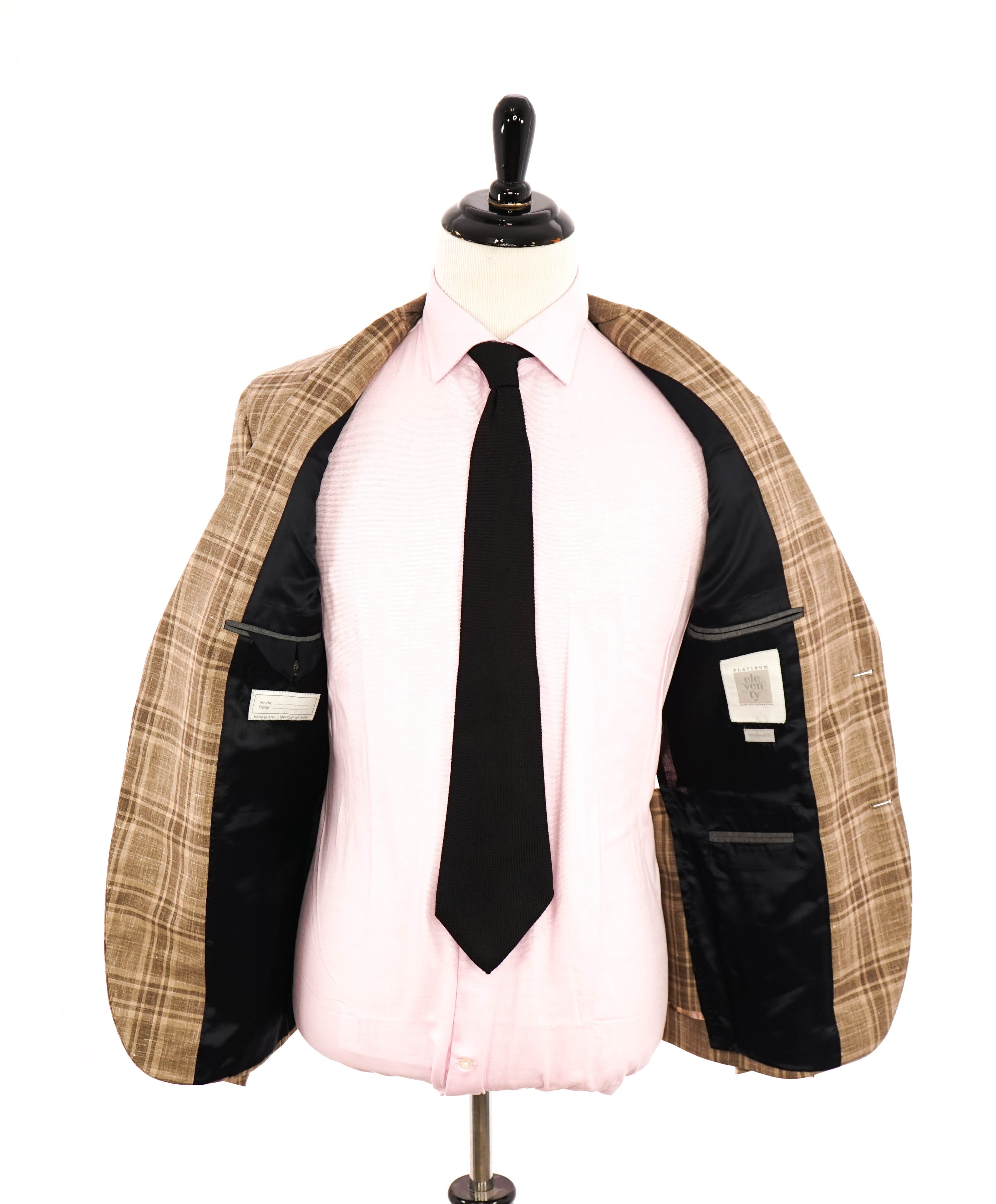 ELEVENTY - By ERMENEGILDO ZEGNA "Wool/Linen/Silk" Neutral Blazer - 40 (50 EU)