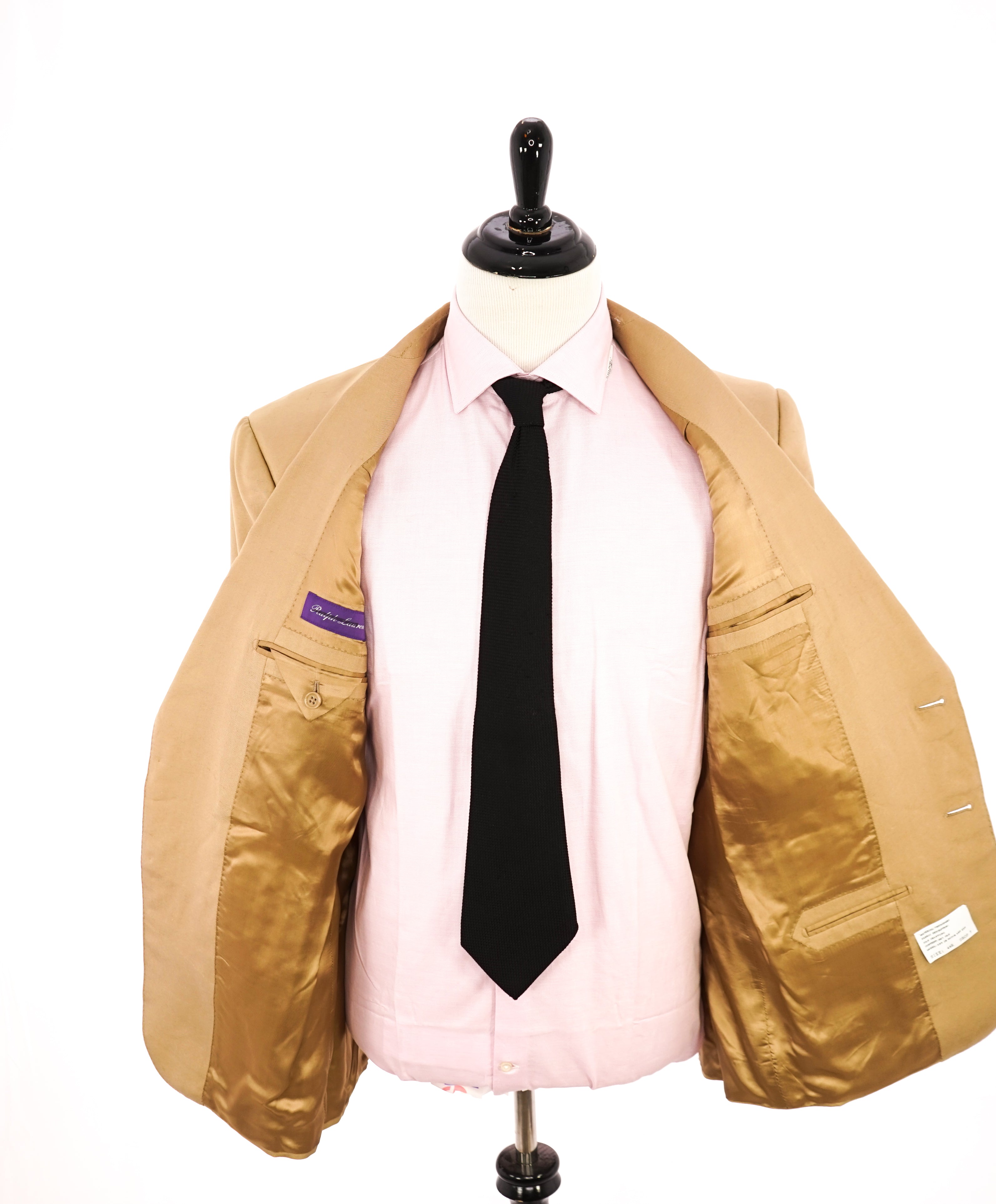RALPH LAUREN PURPLE LABEL - Gold “Anthony PURE SILK Shantung” Suit - 44R
