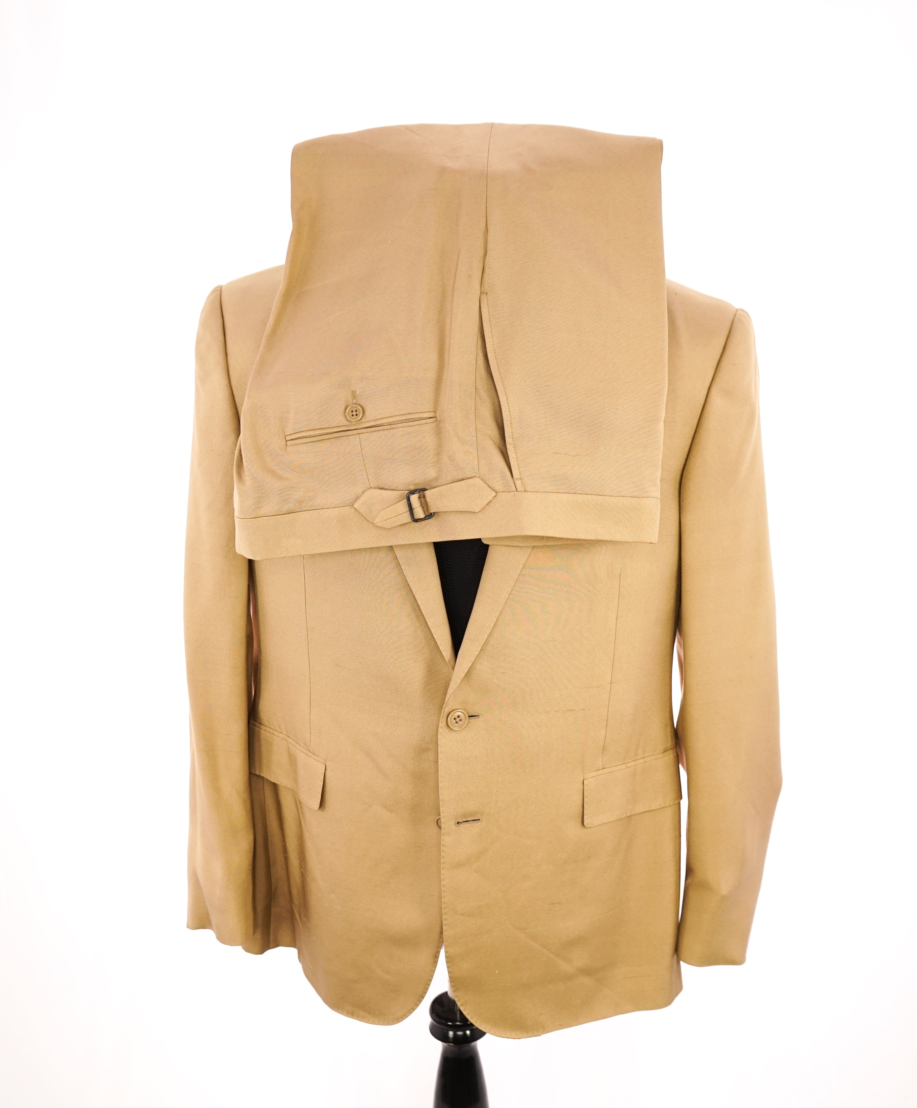 RALPH LAUREN PURPLE LABEL - Gold “Anthony PURE SILK Shantung” Suit - 44R