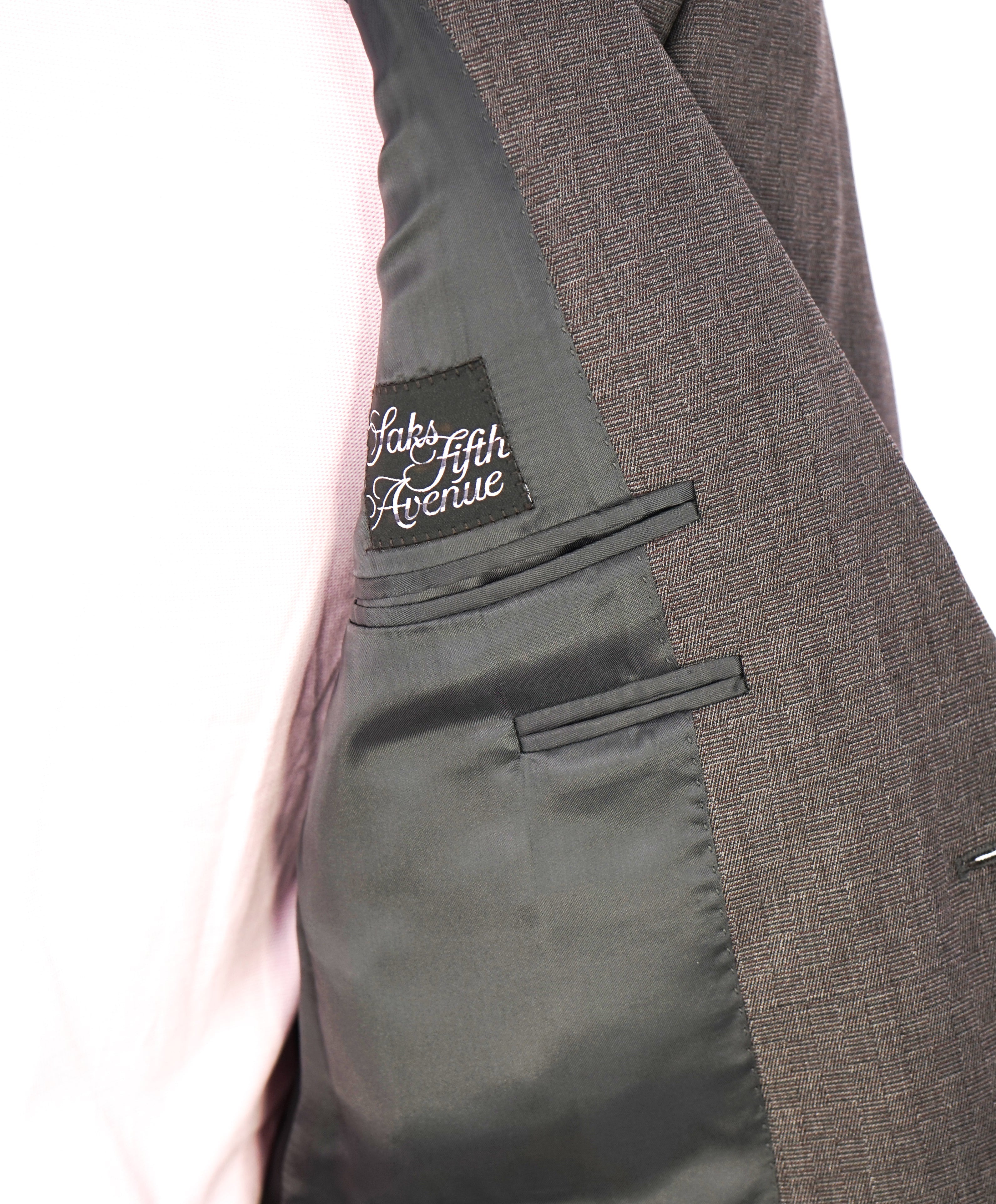 CANALI - Gray & Burgundy * Square Check * Notch Lapel Suit - 38R
