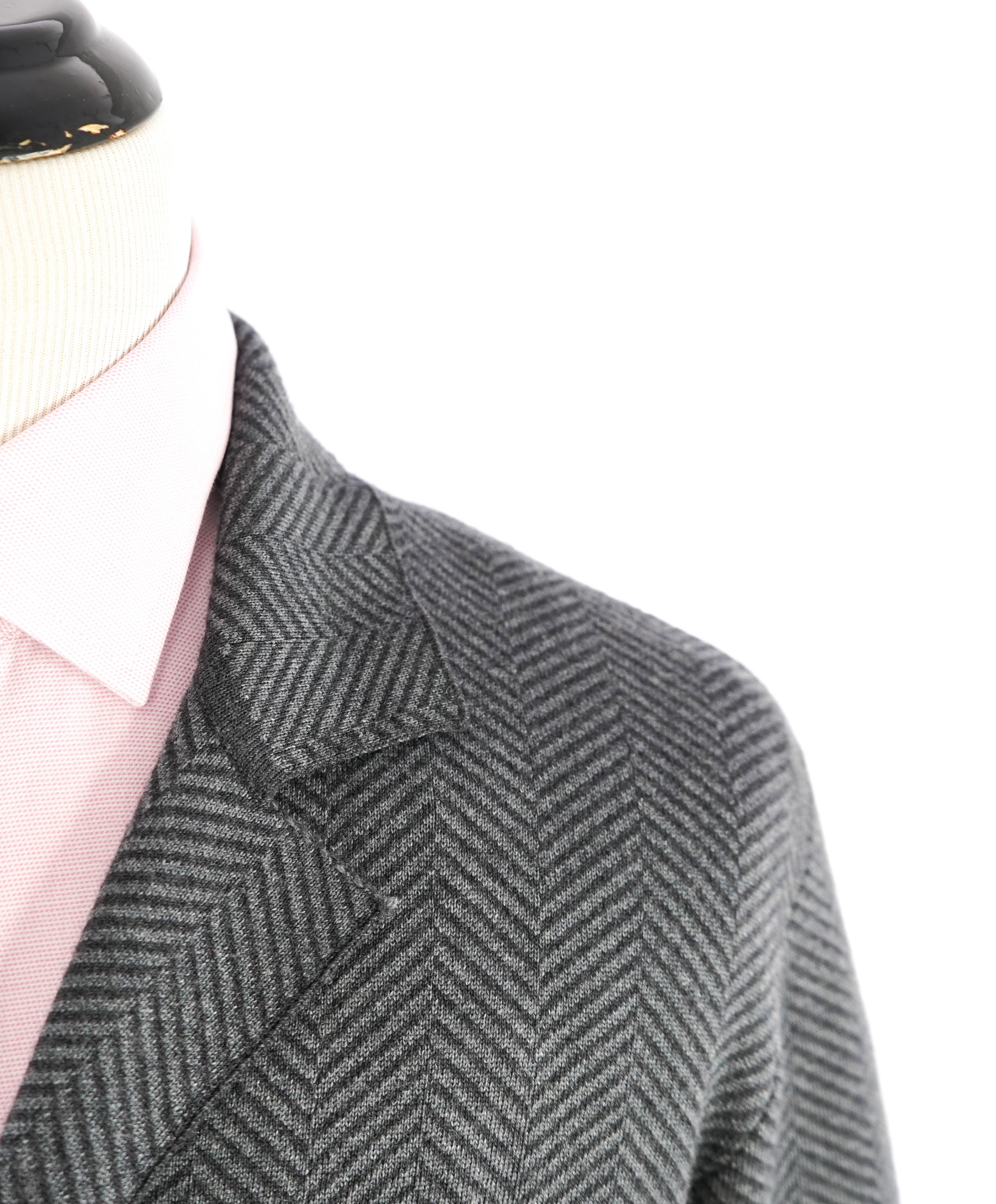 ELEVENTY - WOOL Herringbone Knit Sweater Style Blazer MOP Buttons - XL (42US)