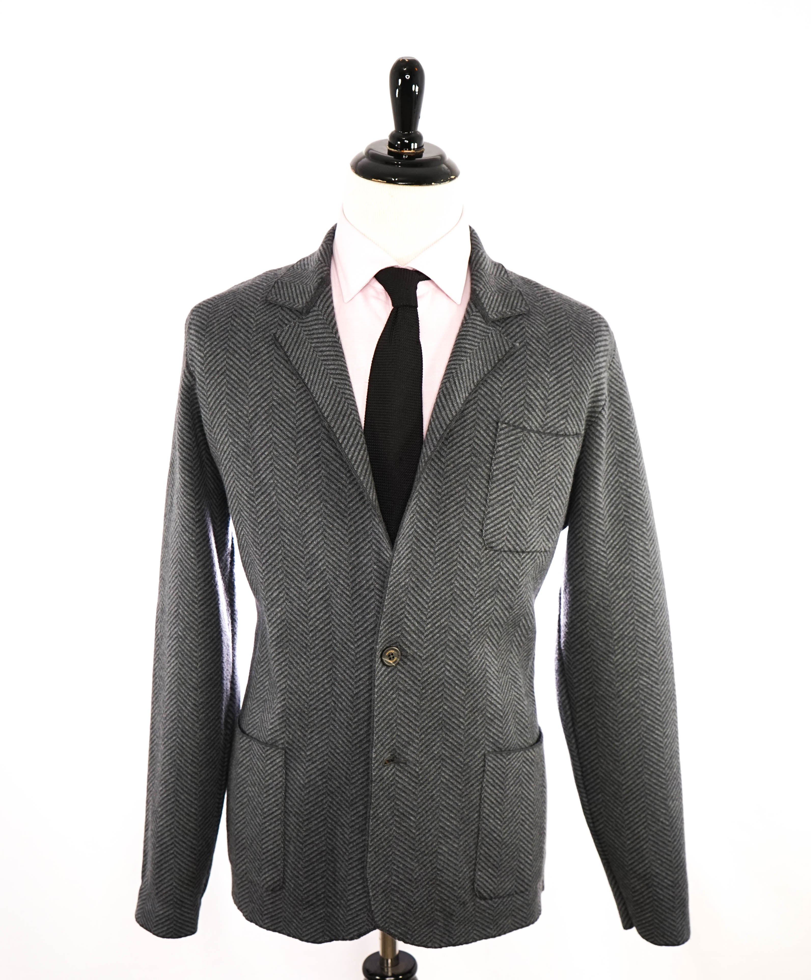 ELEVENTY - WOOL Herringbone Knit Sweater Style Blazer MOP Buttons - XL (42US)