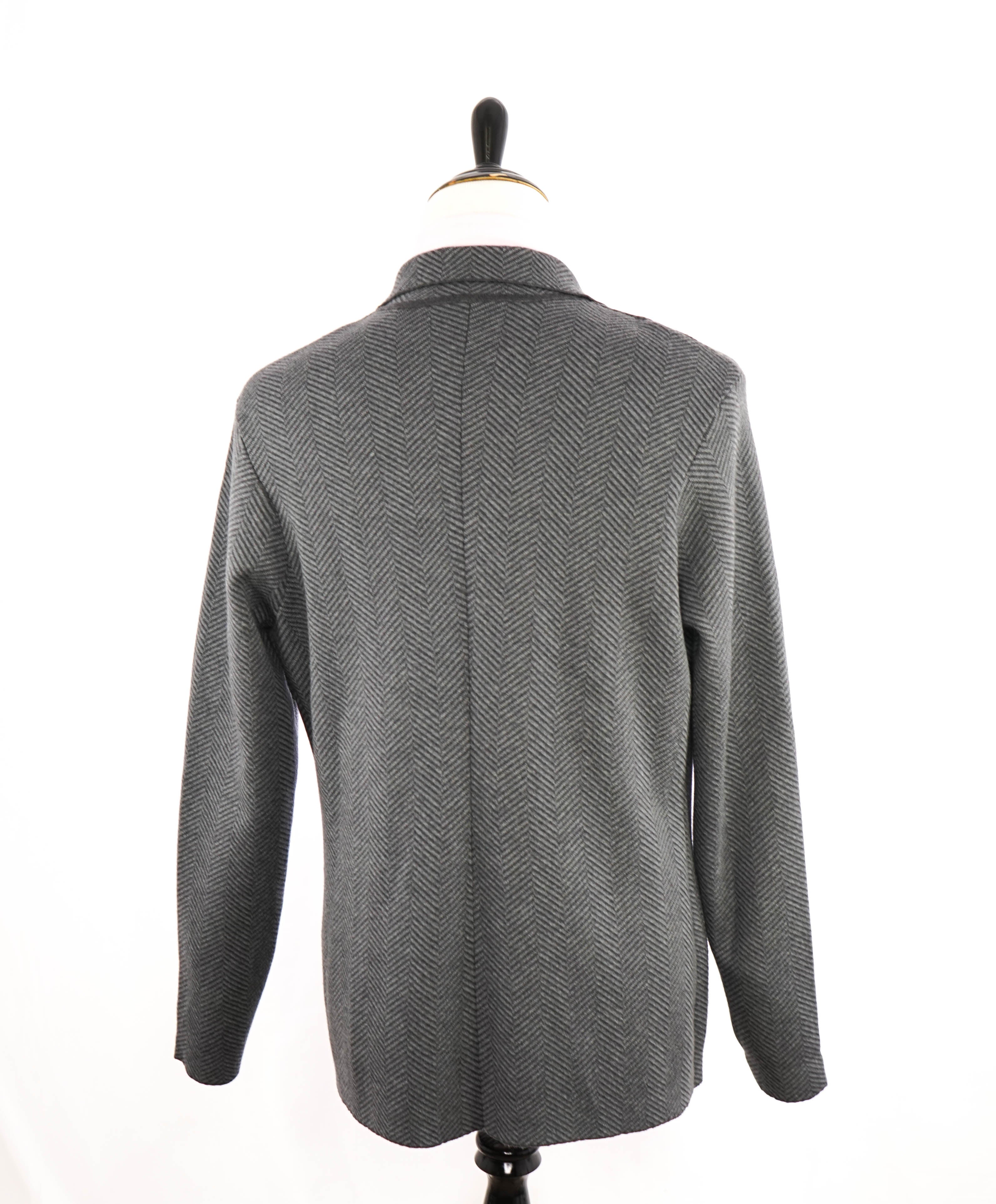 ELEVENTY - WOOL Herringbone Knit Sweater Style Blazer MOP Buttons - XL (42US)