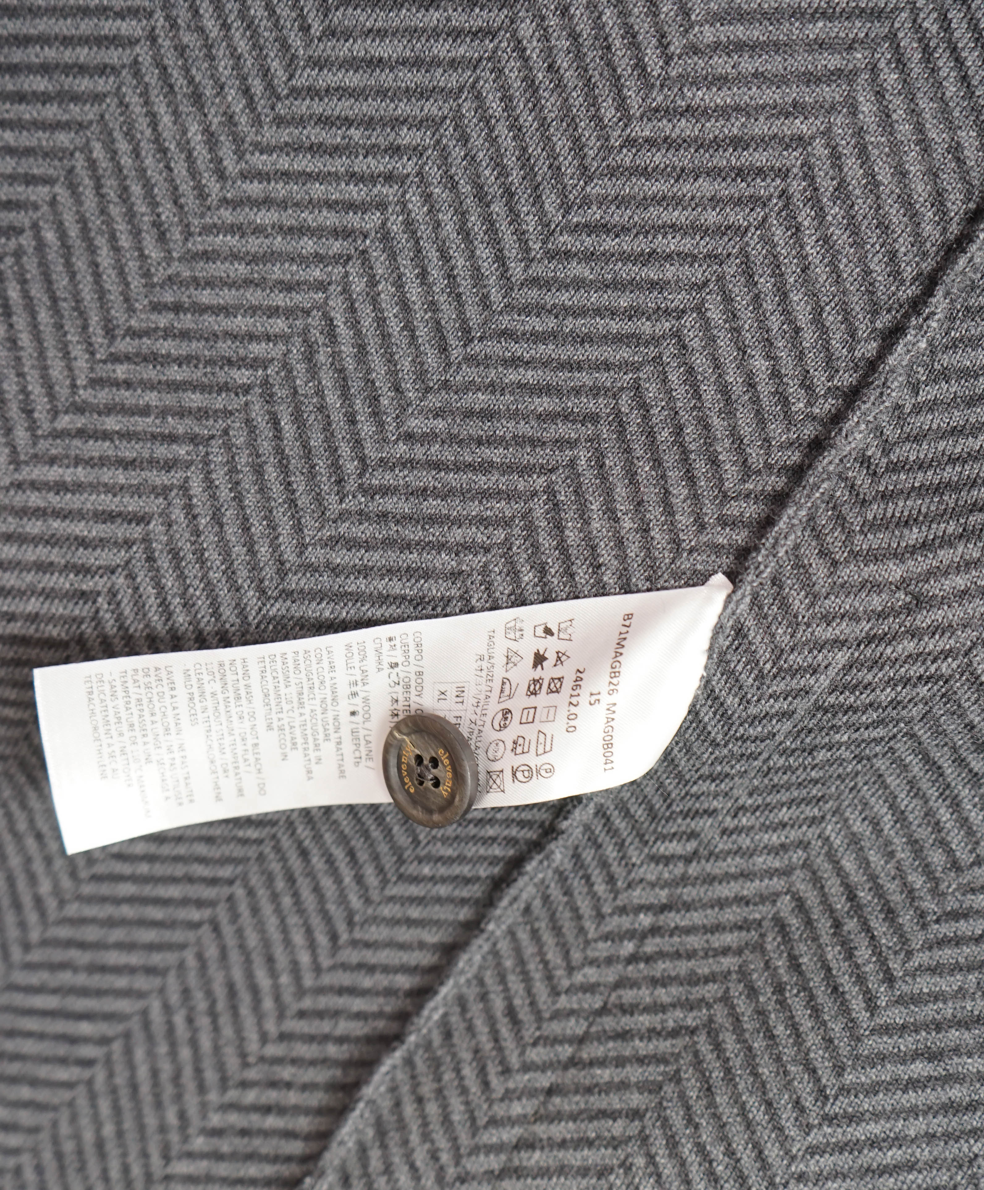 ELEVENTY - WOOL Herringbone Knit Sweater Style Blazer MOP Buttons - XL (42US)