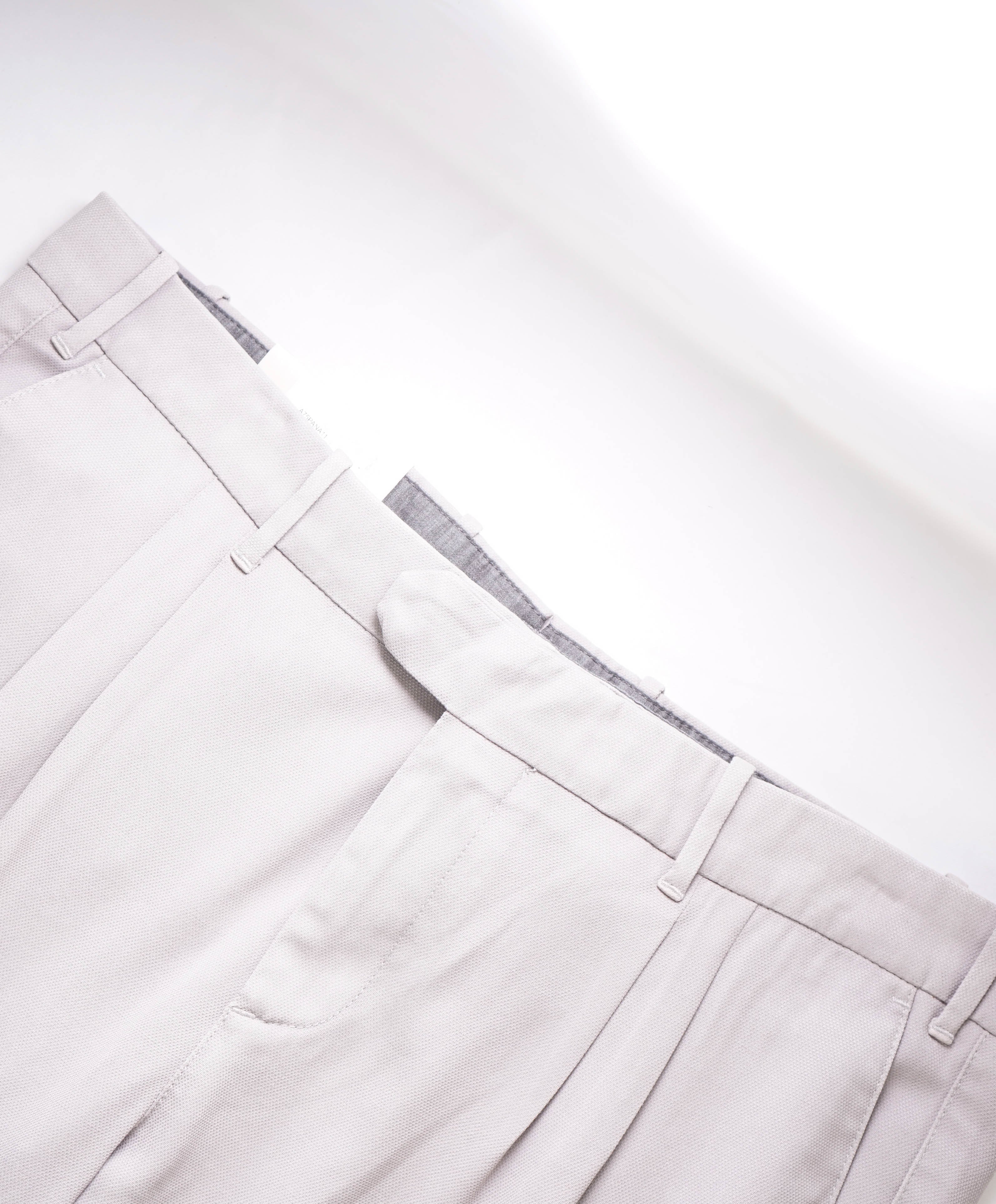 ELEVENTY - PURE LINEN Gray Jacquard Micro Dart Slim Dress Pants- 36W