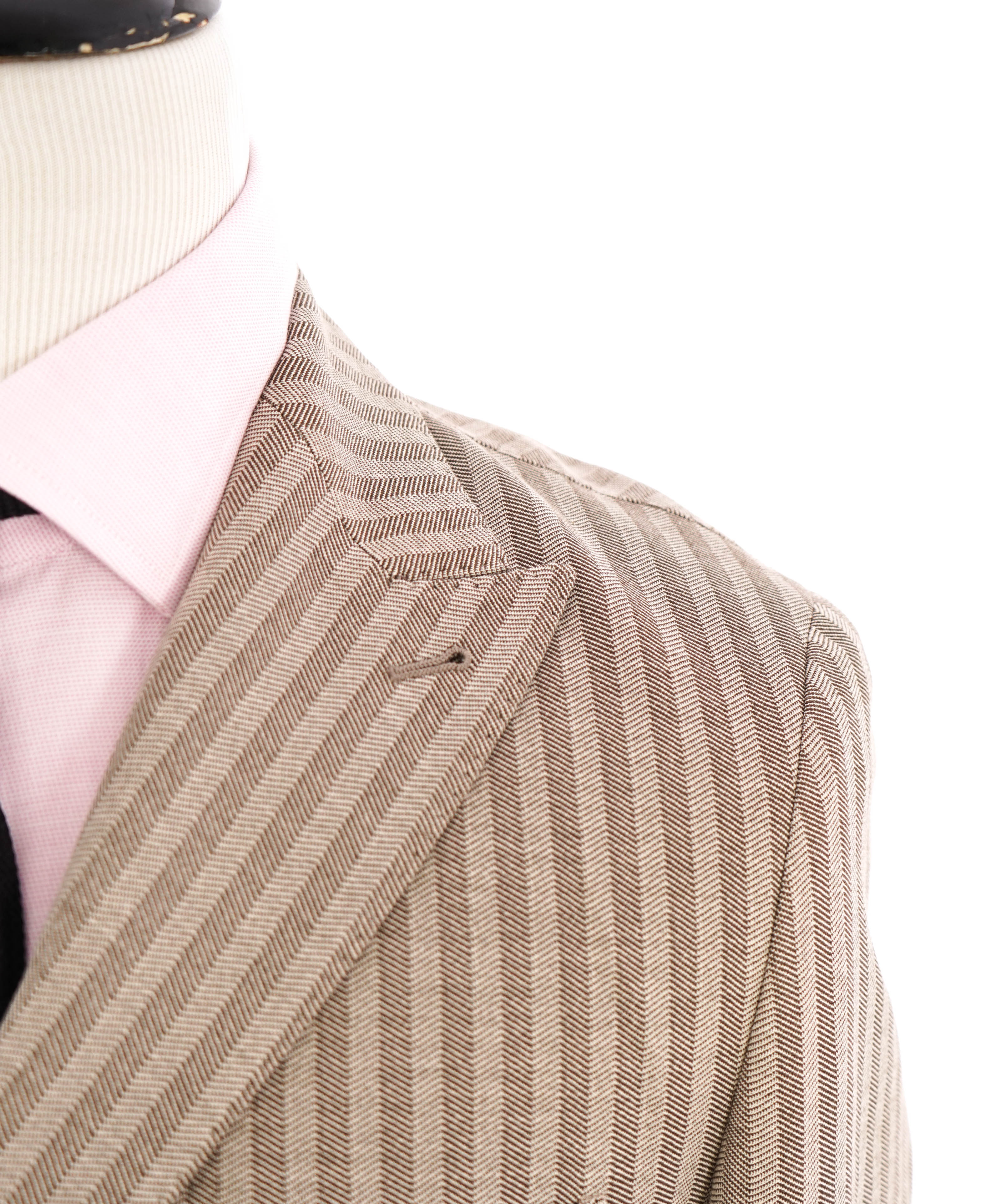 ELEVENTY - Brown HERRINGBONE Semi-Lined Peak COTTON Blazer - 40 (50 EU)