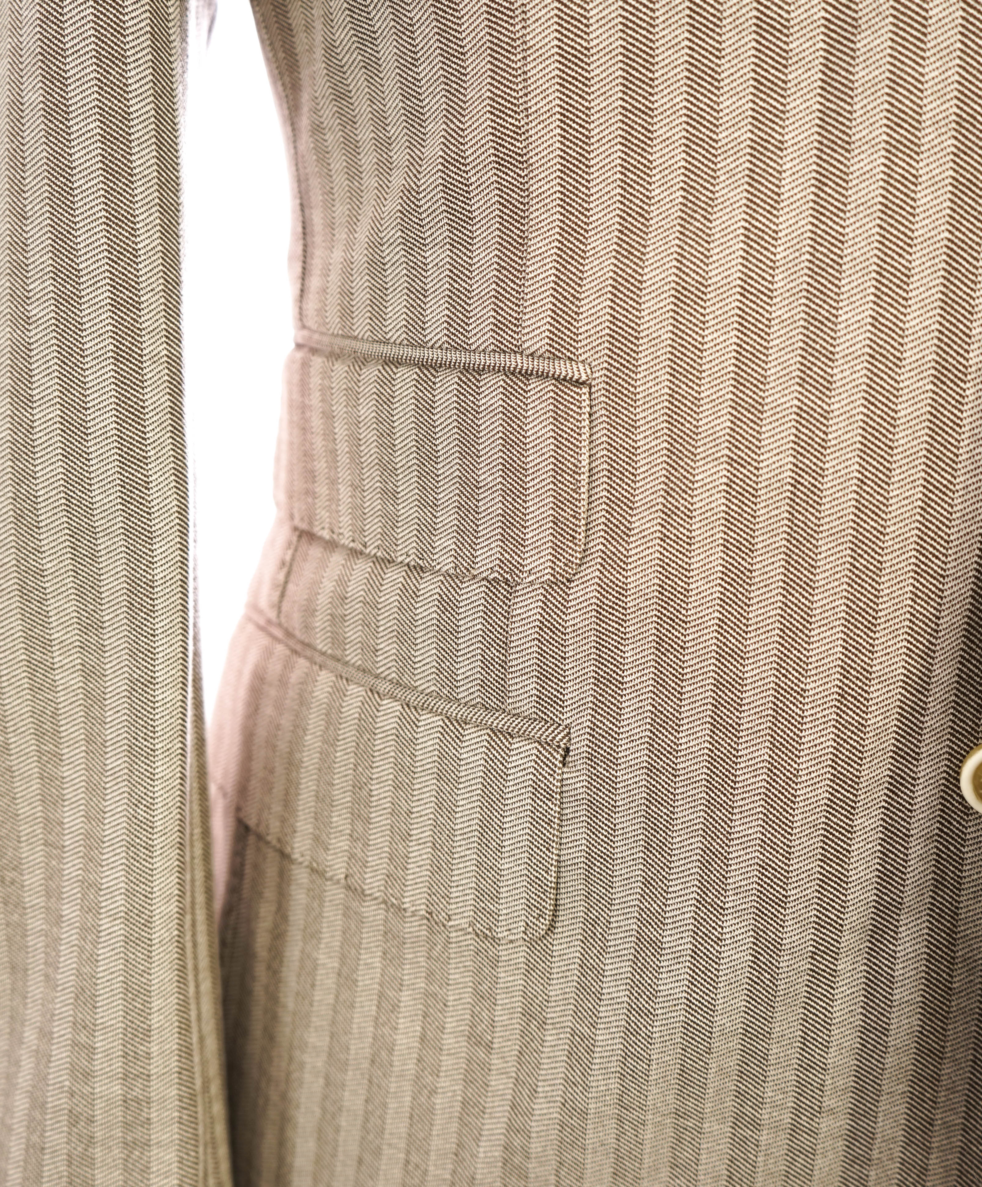 ELEVENTY - Brown HERRINGBONE Semi-Lined Peak COTTON Blazer - 40 (50 EU)