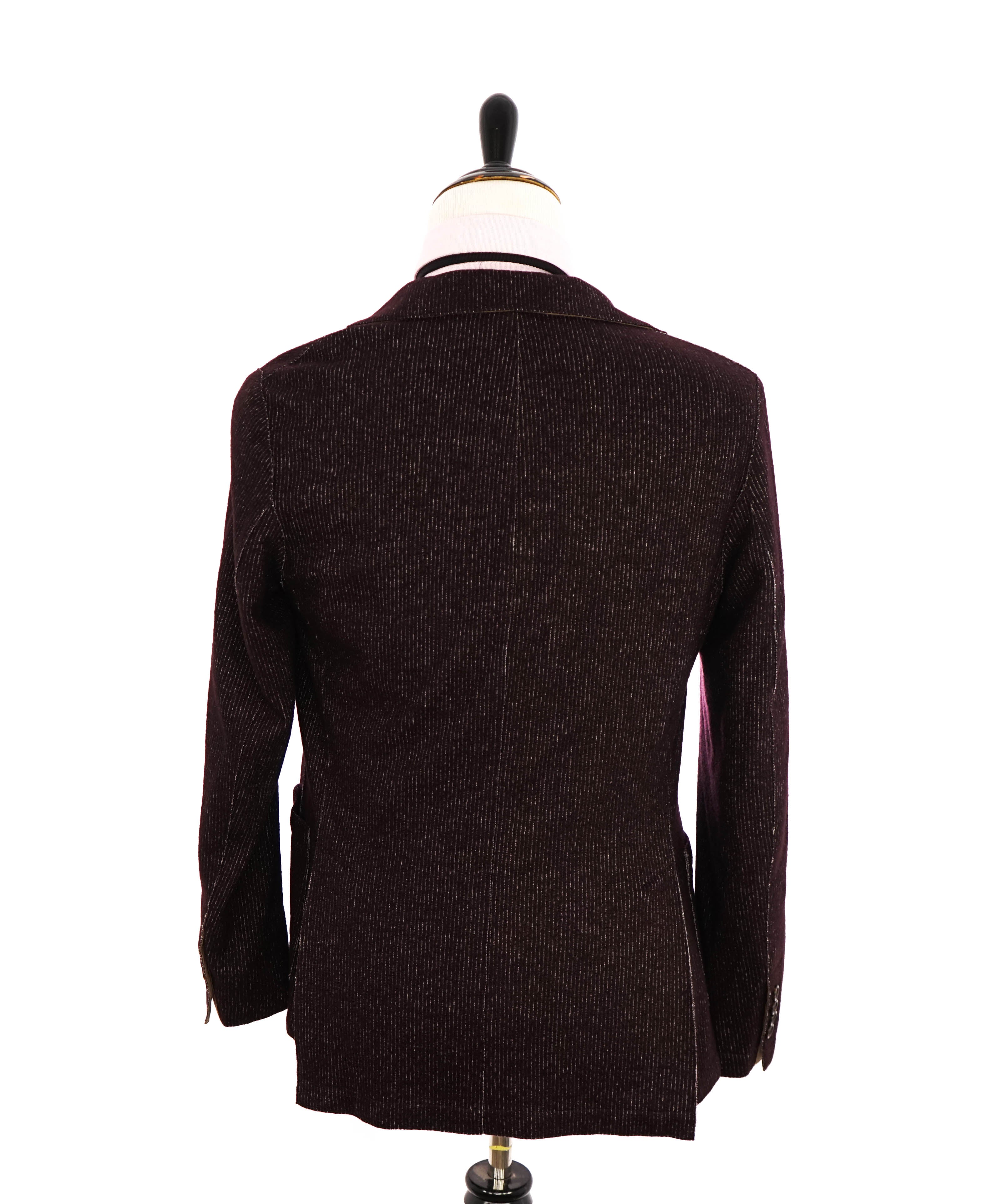 ELEVENTY - Brown/Burgundy Micro Stripe Wool & Cotton Notch Blazer - 40 (50 EU)